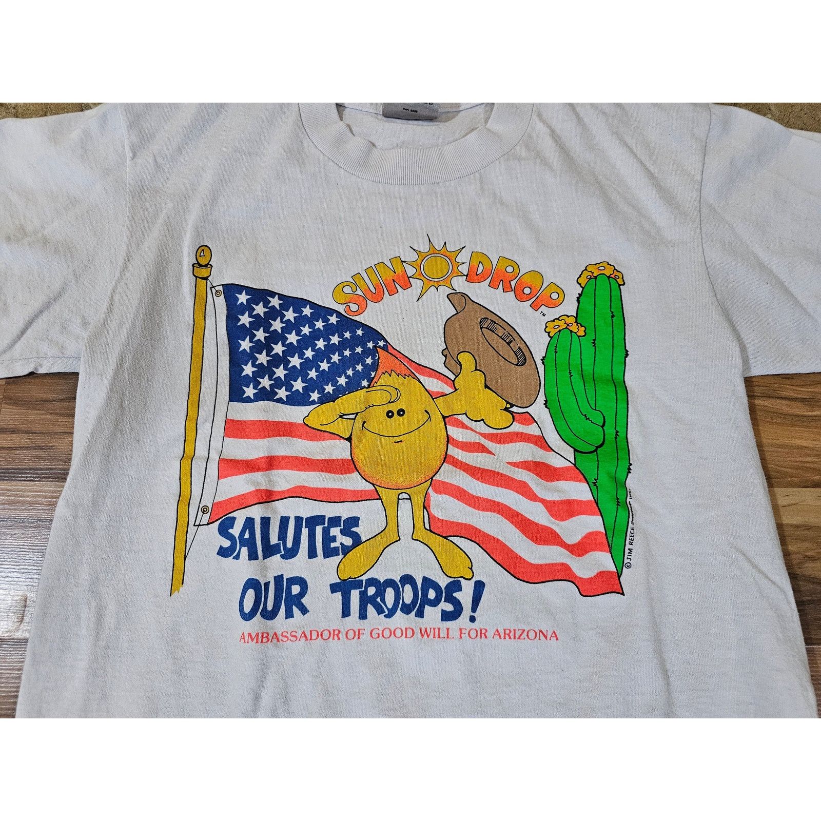 Other 90s Sun drop Support Our Troops WhiteT-Shirt Sz M Size US M / EU 48-50 / 2 - 2 Thumbnail