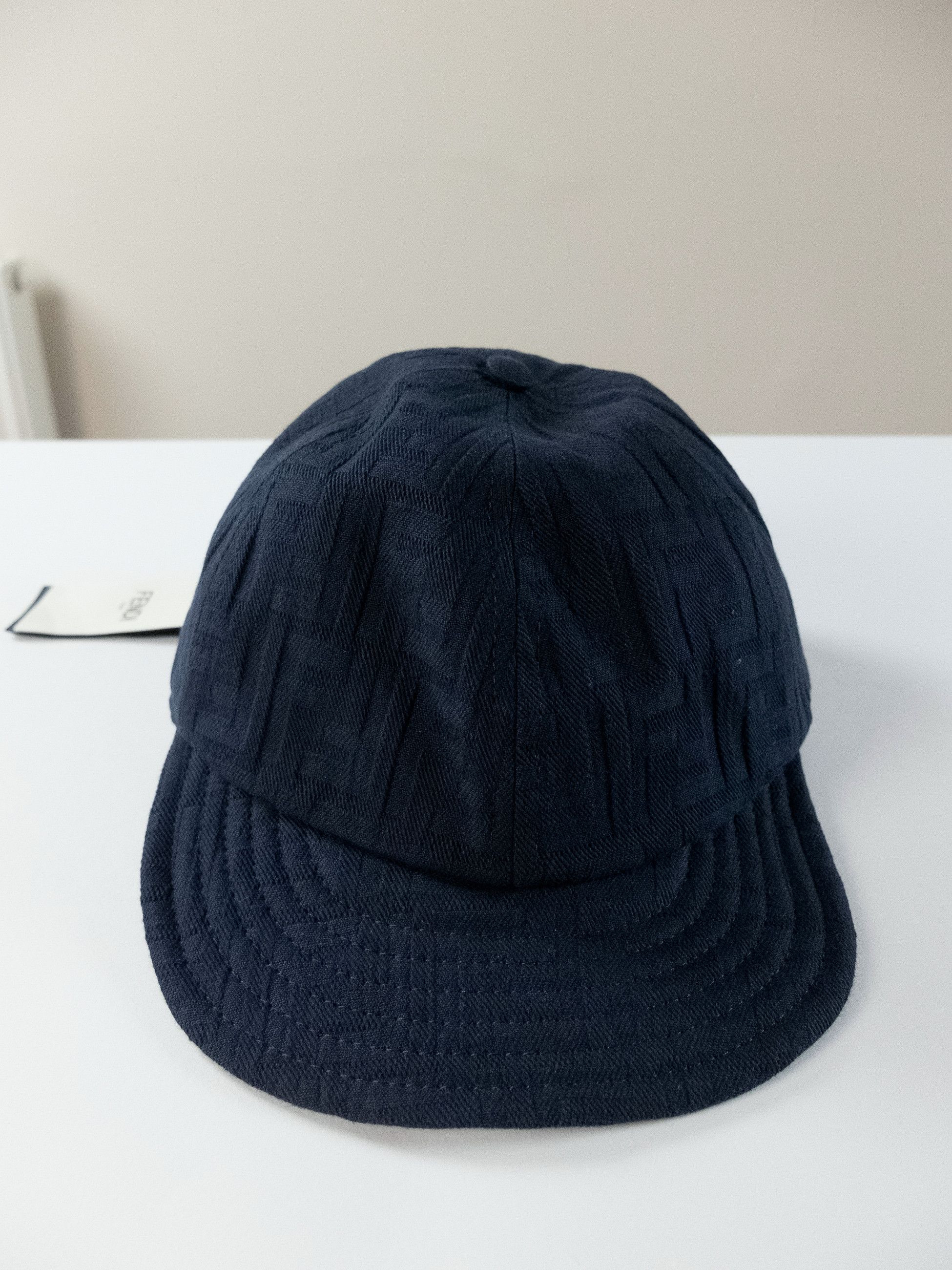 Fendi FENDI navy blue FF logo monogram cotton baseball cap Medium Size ONE SIZE - 3 Thumbnail