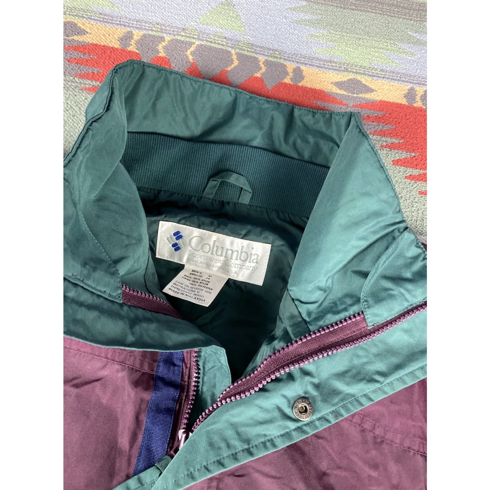 Vintage VINTAGE Columbia Sportswear Bomber Jacket Windbreaker XL Purple Mens Size US XL / EU 56 / 4 - 3 Thumbnail