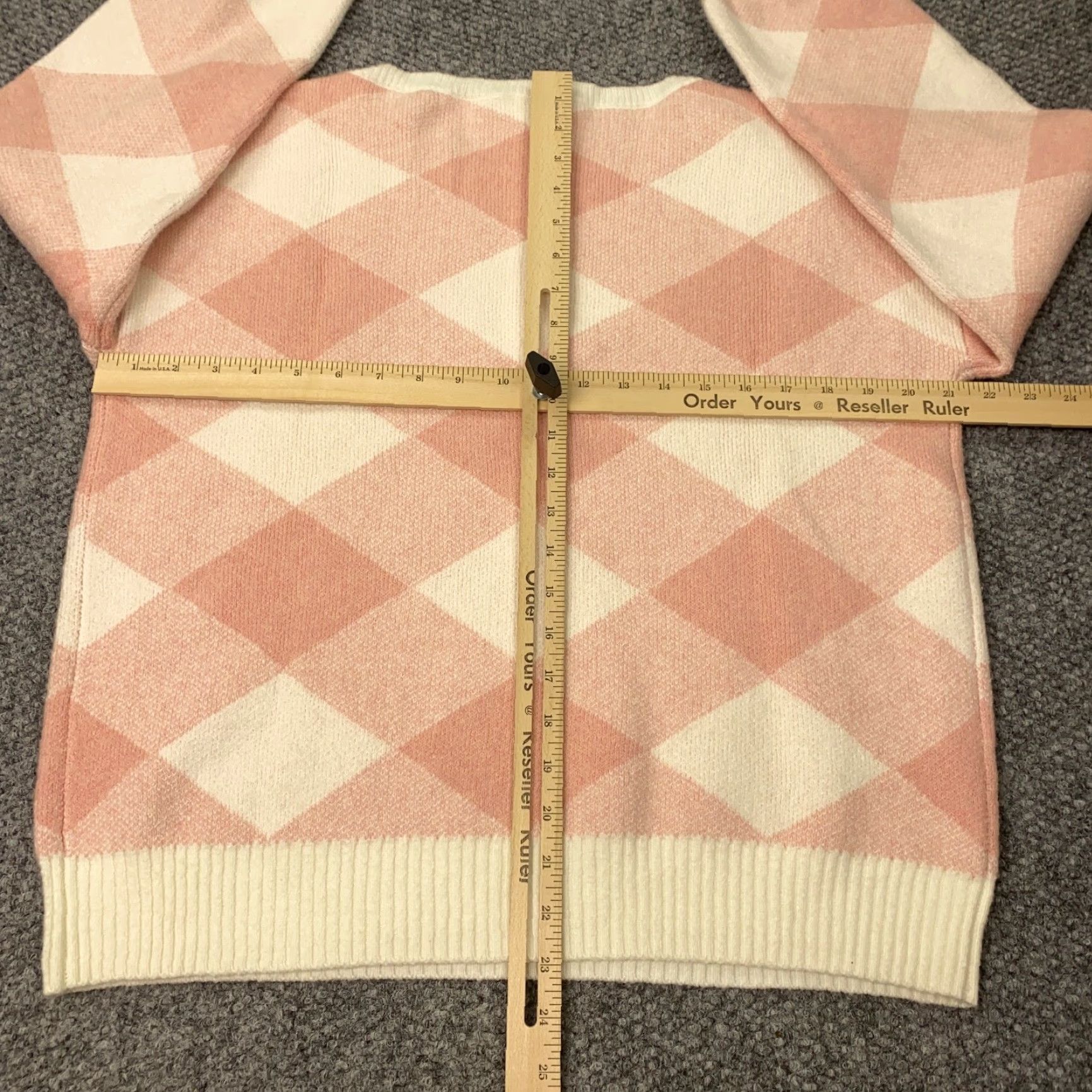 Loft LOFT Womens Sweater Large Pink Plaid Long Sleeve Pullover Casual Size L / US 10 / IT 46 - 5 Thumbnail
