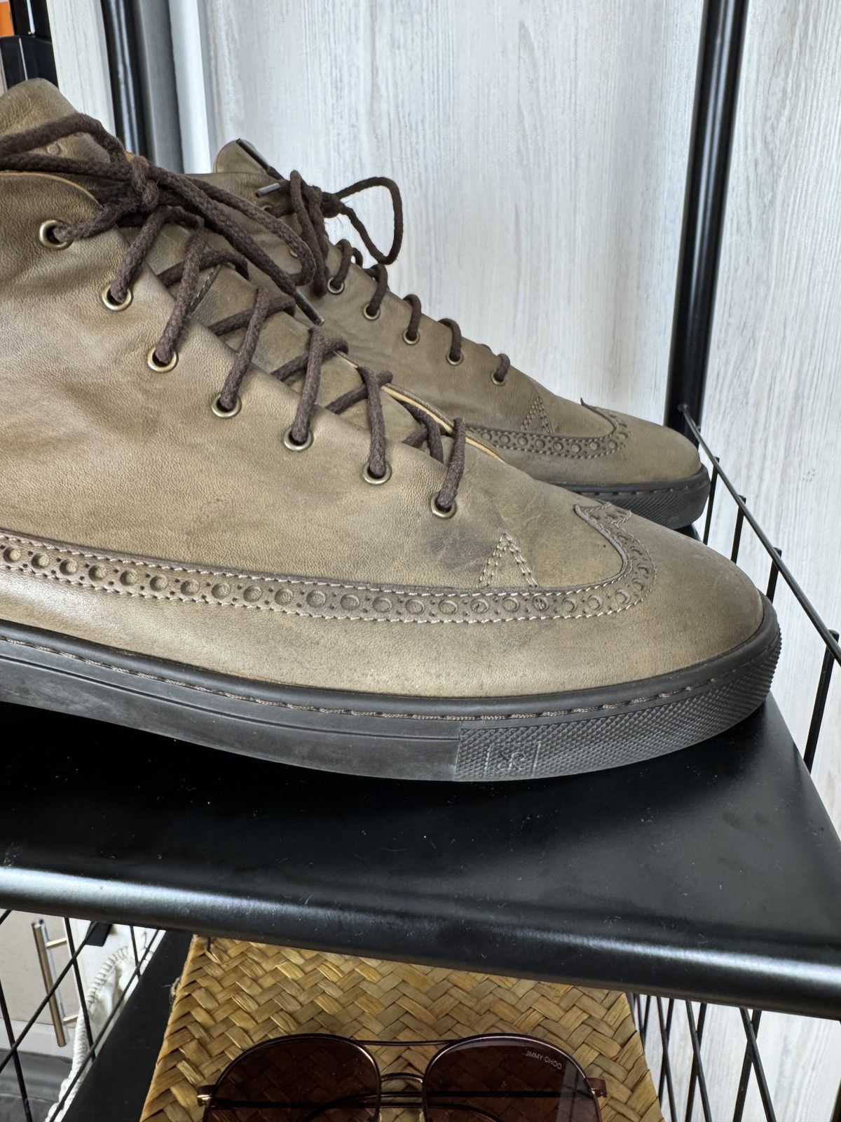 Other Rubirosa Odile Brown Grey high top leather brogue sneakers Size US 13 / EU 46 - 3 Thumbnail