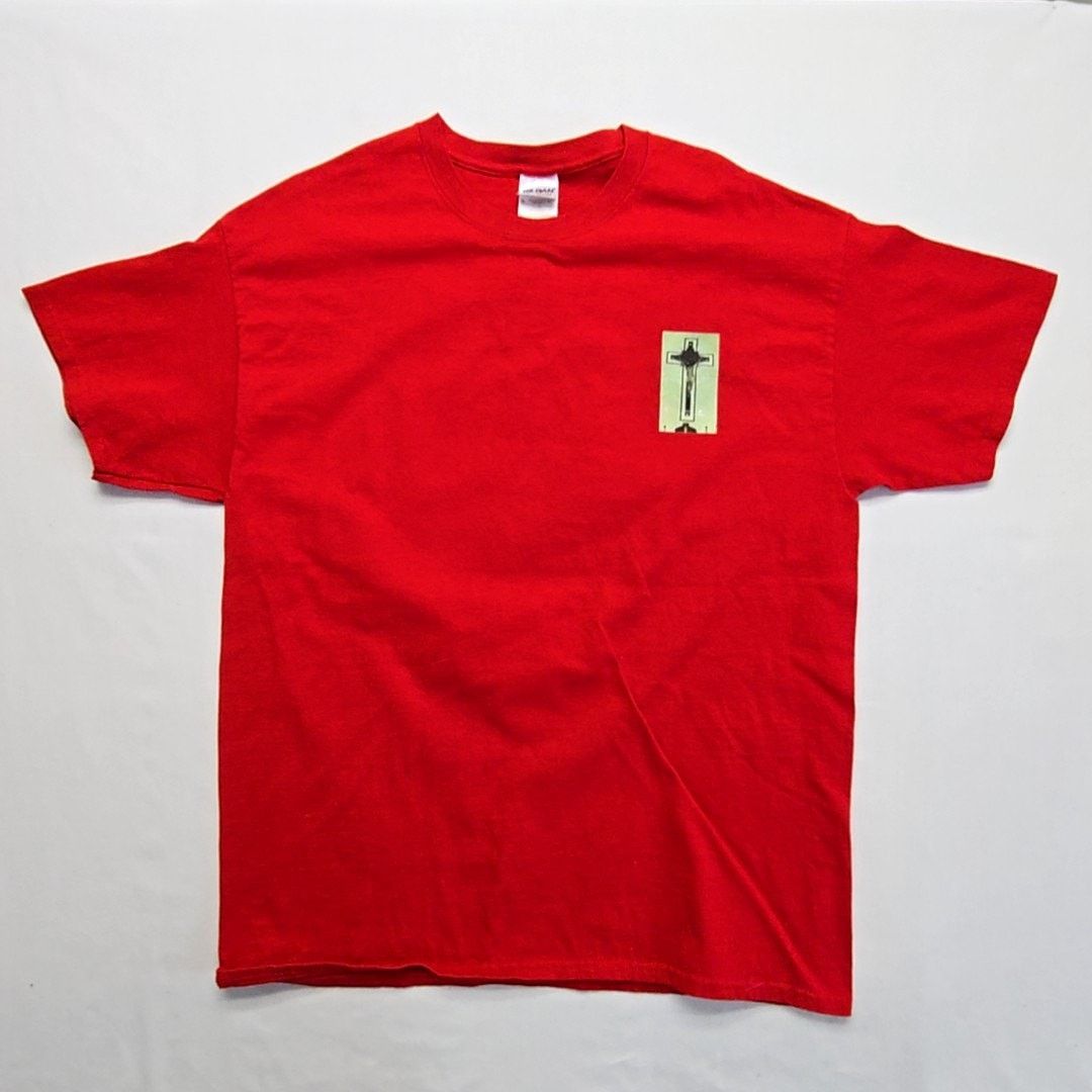 Gildan Virgin Mary Distressed Shirt Red Religious Large Tee Size US L / EU 52-54 / 3 - 3 Thumbnail
