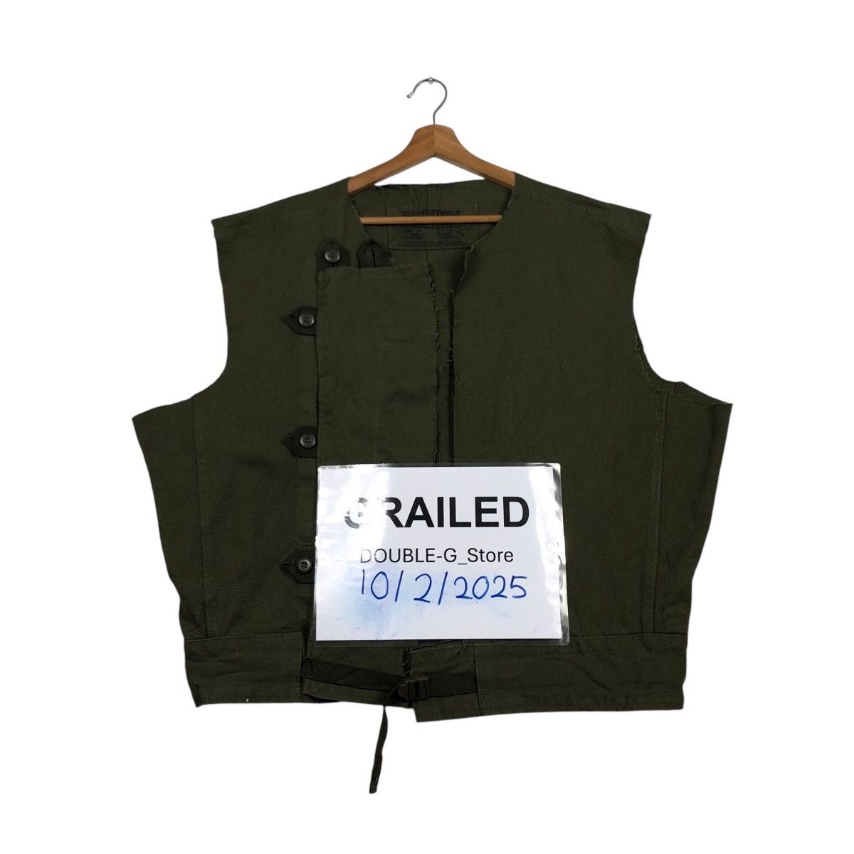 Japanese Brand CRAFTSMANSHIP Biker Tactical Asym Field Vest Olive Utility Size US M / EU 48-50 / 2 - 1 Thumbnail
