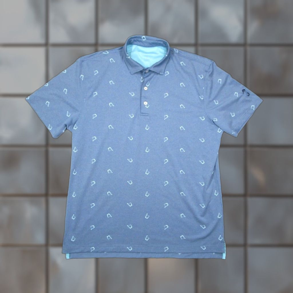 johnnie-O johnnie-O Shirt Men Large Blue Performance Final Polo AOP Cocktail Seahorse Golf Size US L / EU 52-54 / 3 - 1 Thumbnail