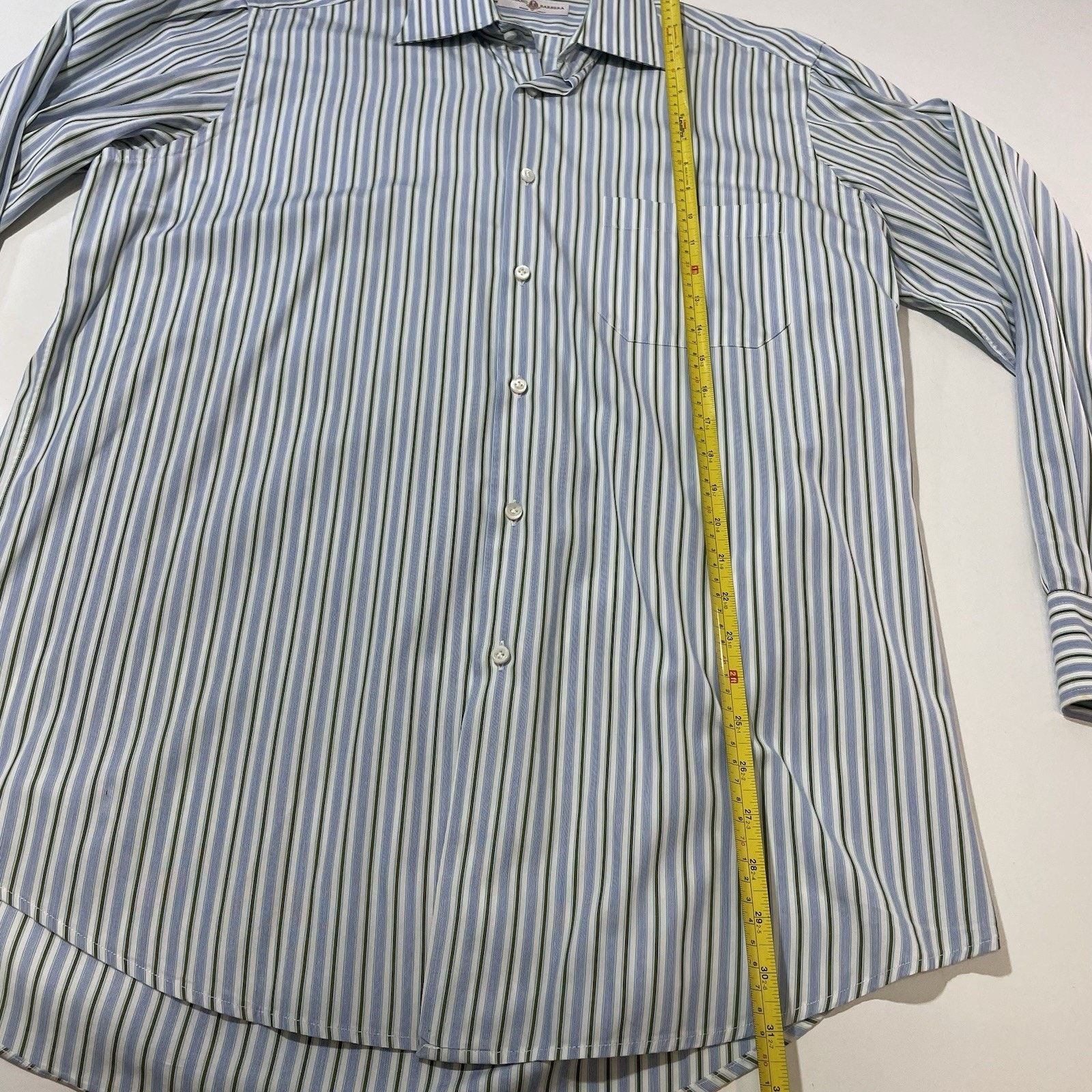 Barba Napoli Luciano Barbera Napoli Dress Shirt Men’s 16 41 Blue Green Size US L / EU 52-54 / 3 - 4 Thumbnail