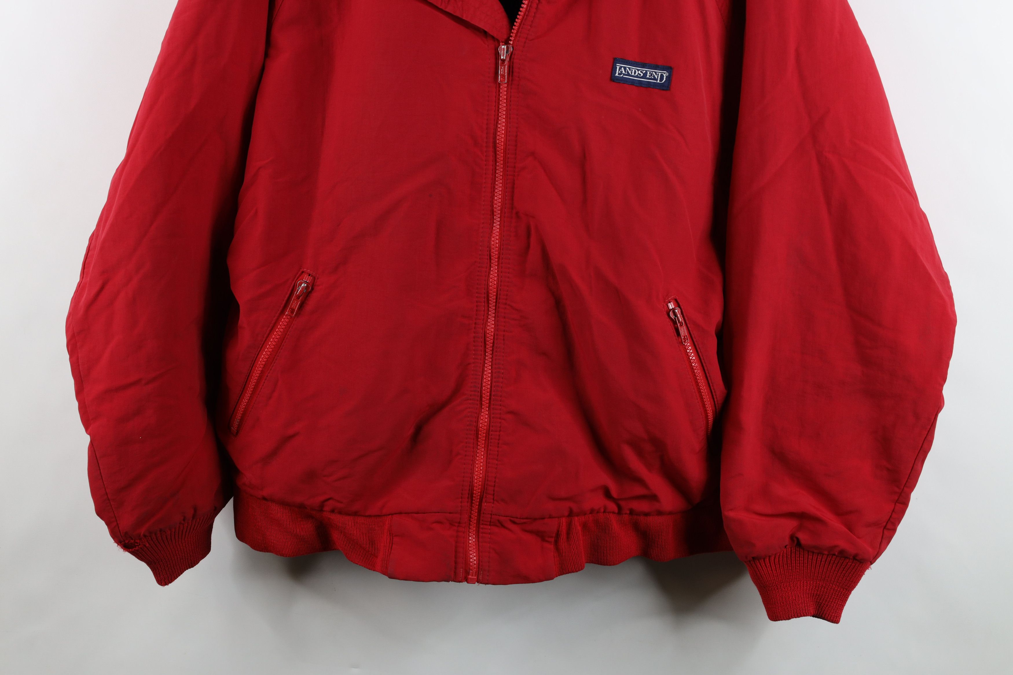 Lands' End Vintage 90s Lands End Fleece Lined Squall Jacket Red USA Size US XL / EU 56 / 4 - 3 Thumbnail