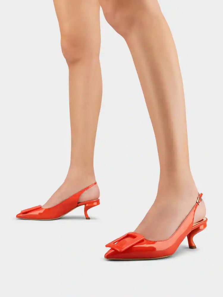 Roger Vivier o1s22i1n0824 Slingback Virgule Pumps in Red Size US 7 / IT 37 - 8 Thumbnail