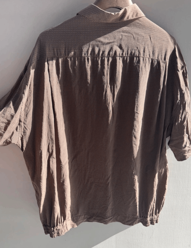 Balenciaga Shirt Silk Top Button Down Printed 2000s EX0162
