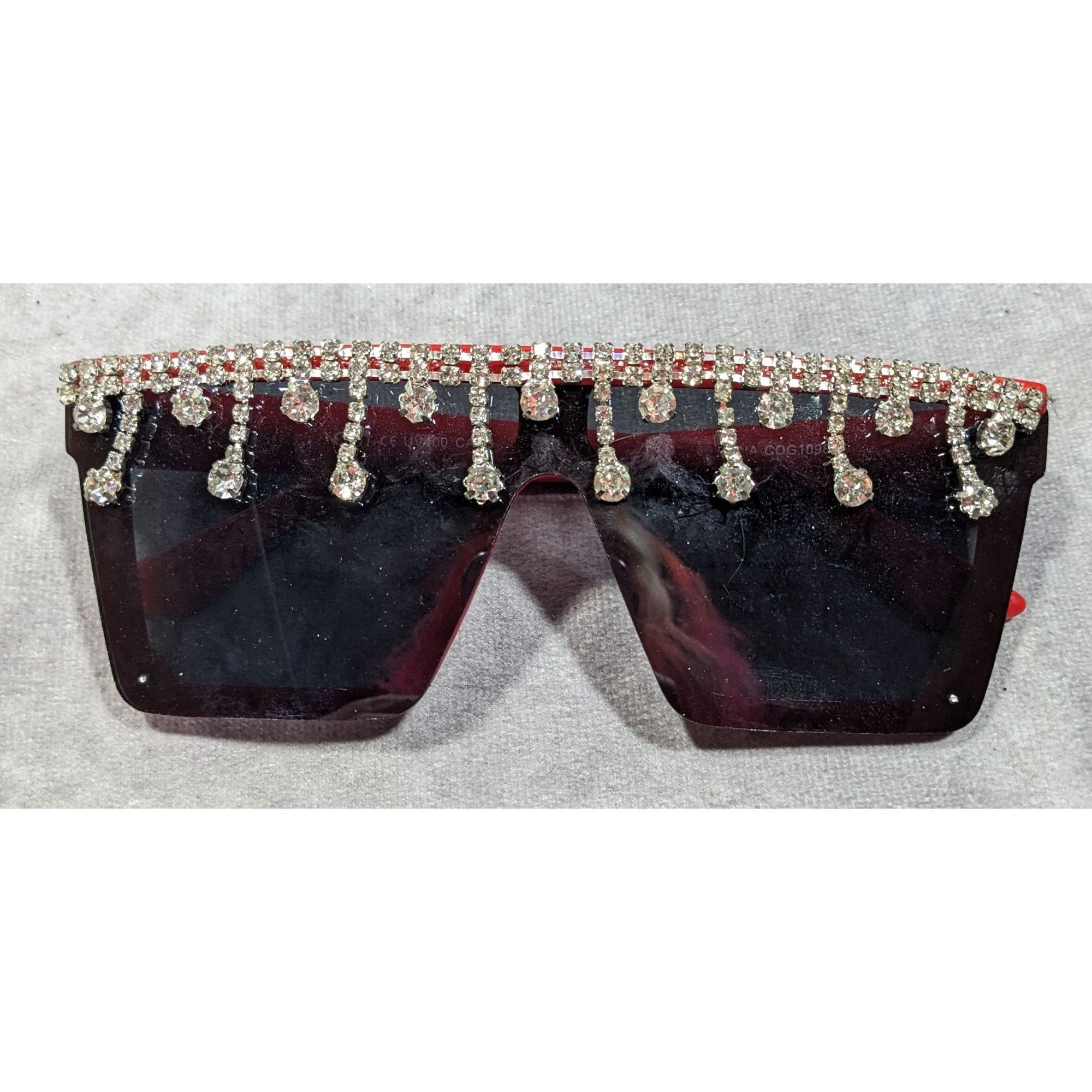 Other OG Party Rock Rhinestone Drop Red Square Sunglasses Size ONE SIZE - 2 Thumbnail