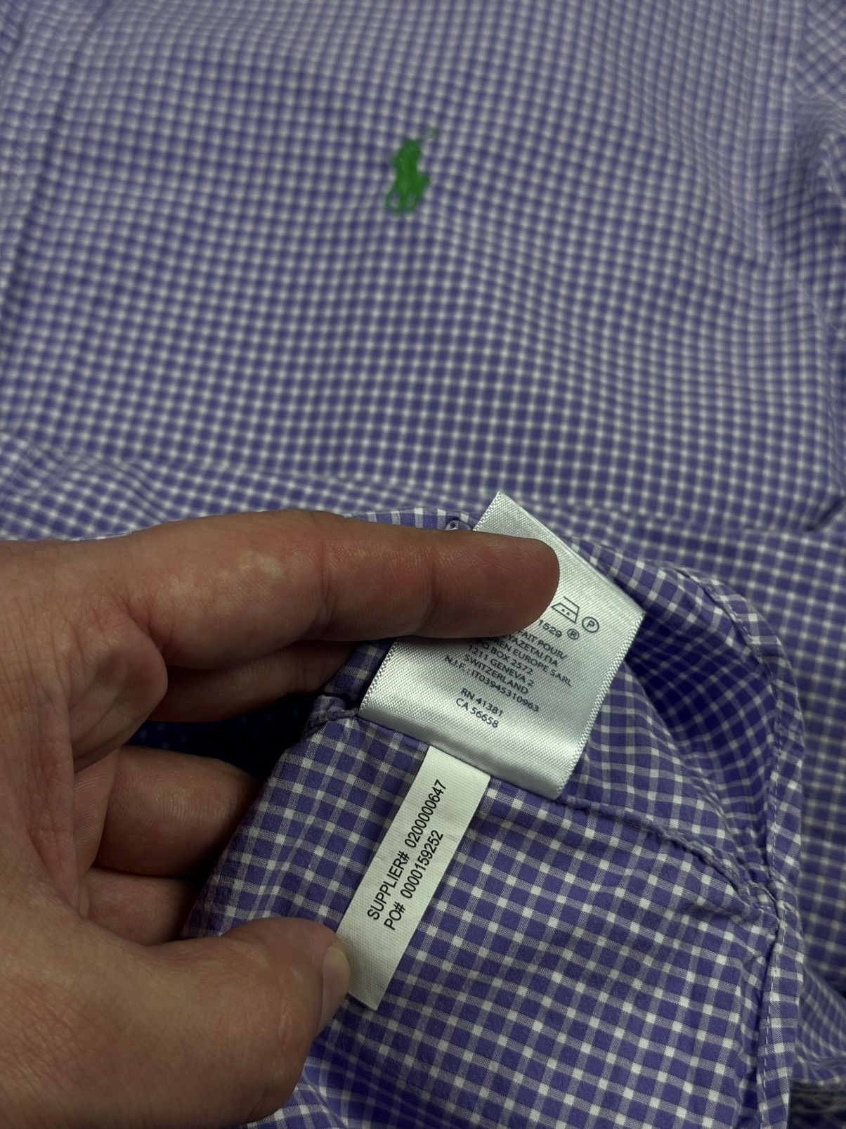 Polo Ralph Lauren × Ralph Lauren POLO Ralph Lauren Purple White Plaid Long Sleeve Shirt Size US M / EU 48-50 / 2 - 13 Thumbnail