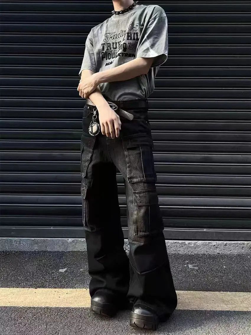 Designer × Japanese Brand Workwear design gradient color big pocket baggy jeans Size US 34 / EU 50 - 3 Thumbnail