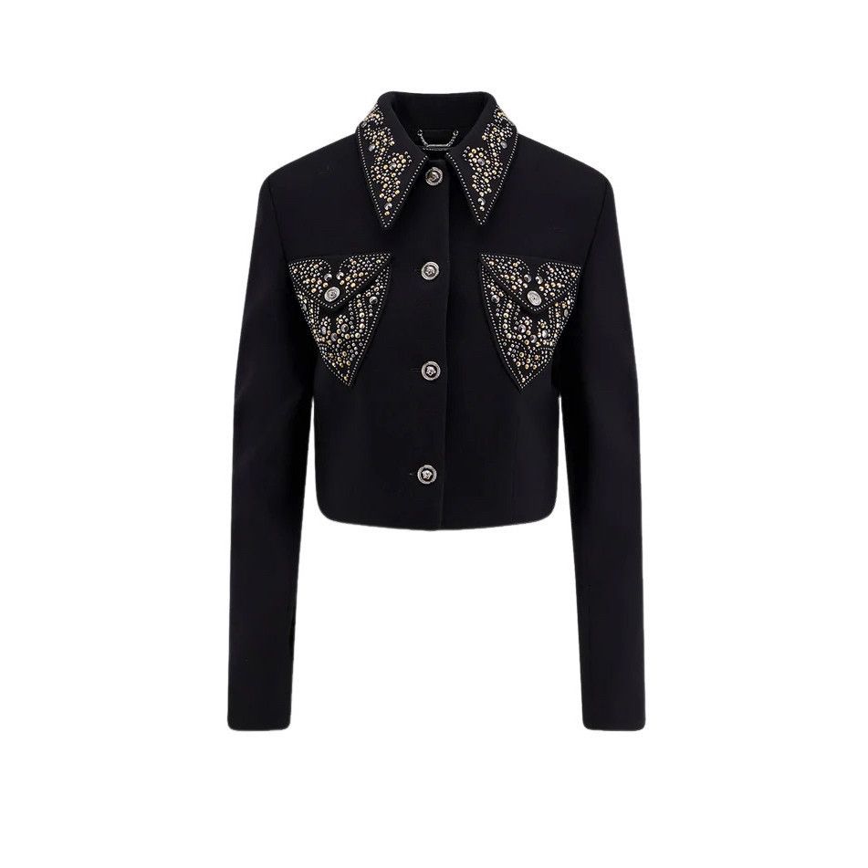 Versace VERSACE Black Blazer Jacket New & Authentic (Women's size:IT Size S / US 4 / IT 40 - 1 Thumbnail