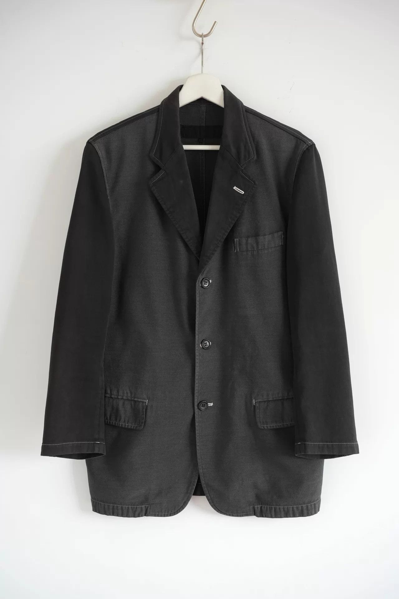 Comme des Garcons CDG Homme 02AW 3B Contrast Stitch Paneled Blazer Size US S / EU 44-46 / 1 - 1 Thumbnail