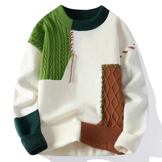 Japanese Brand × Vintage Retro Patchwork Fluffy Knitwear Sweater High Street Size US M / EU 48-50 / 2 - 3 Thumbnail