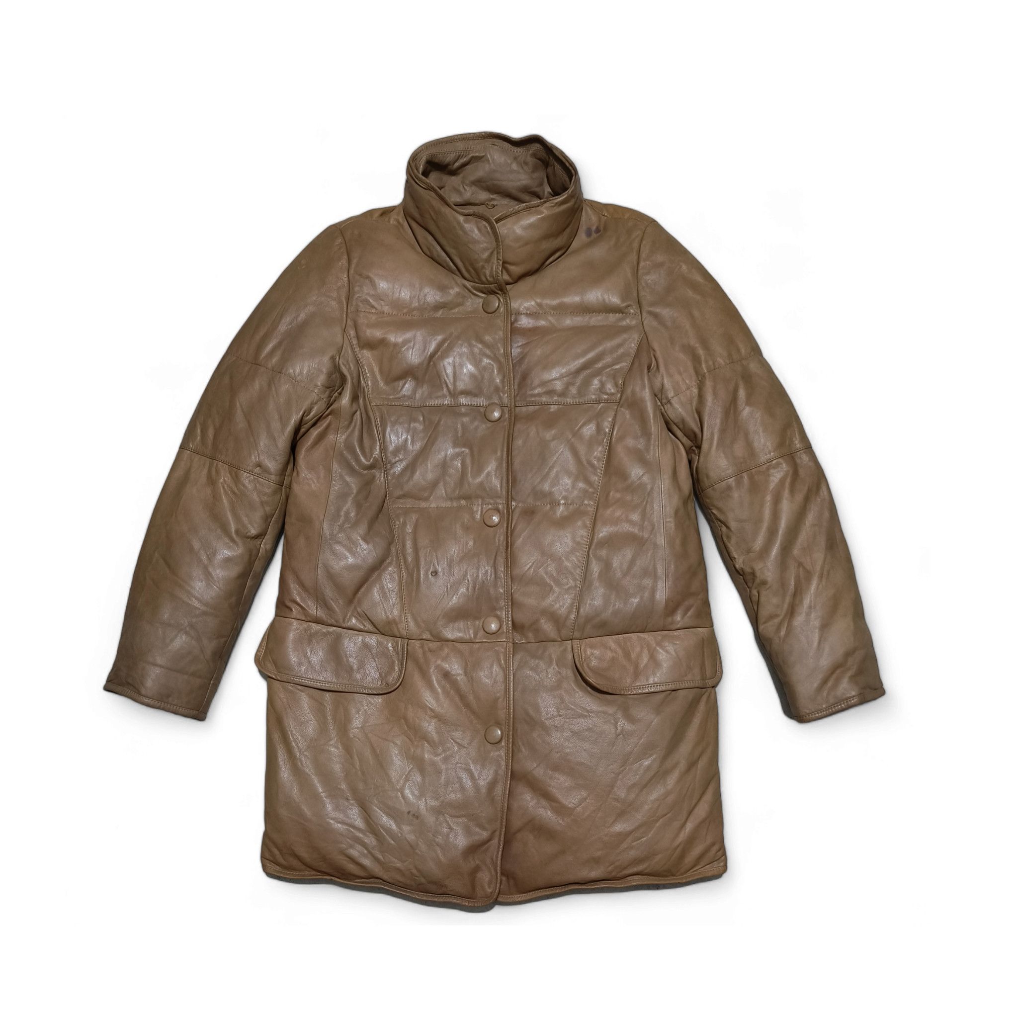 Vintage Vintage ANSICH Goose Down Puffer Sheepskin Leather Jacket Size US M / EU 48-50 / 2 - 1 Thumbnail