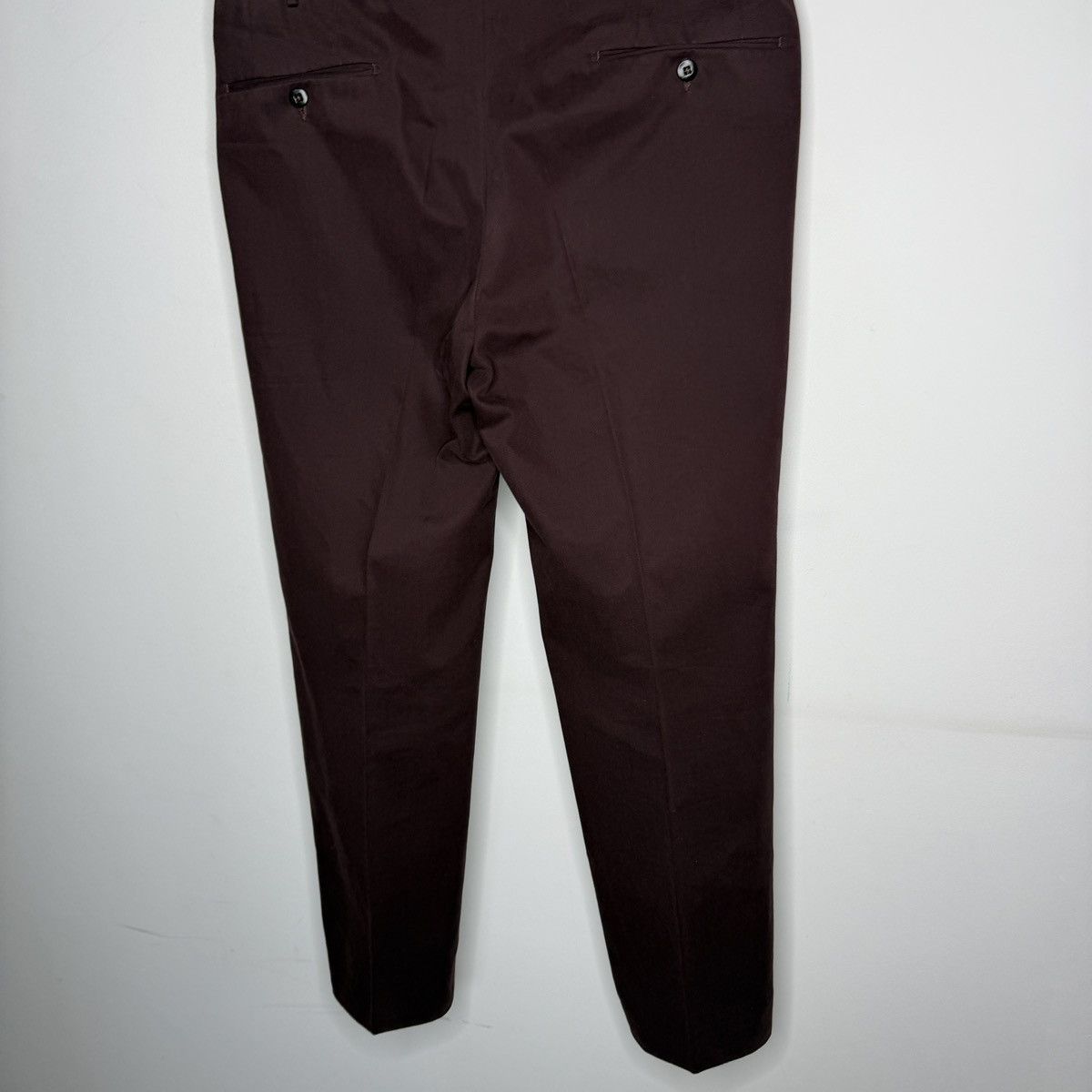 Ermenegildo Zegna Ermenegildo Zegna Burgundy Chino Premium Cotton Pants Size US 33 - 6 Thumbnail