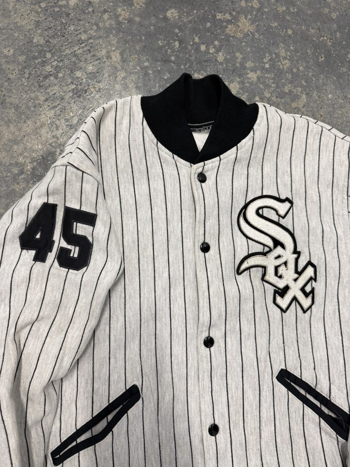 MLB Vintage Jordan Chicago White Sox Pinstripe Bomber Jacket SzM Size US M / EU 48-50 / 2 - 5 Thumbnail