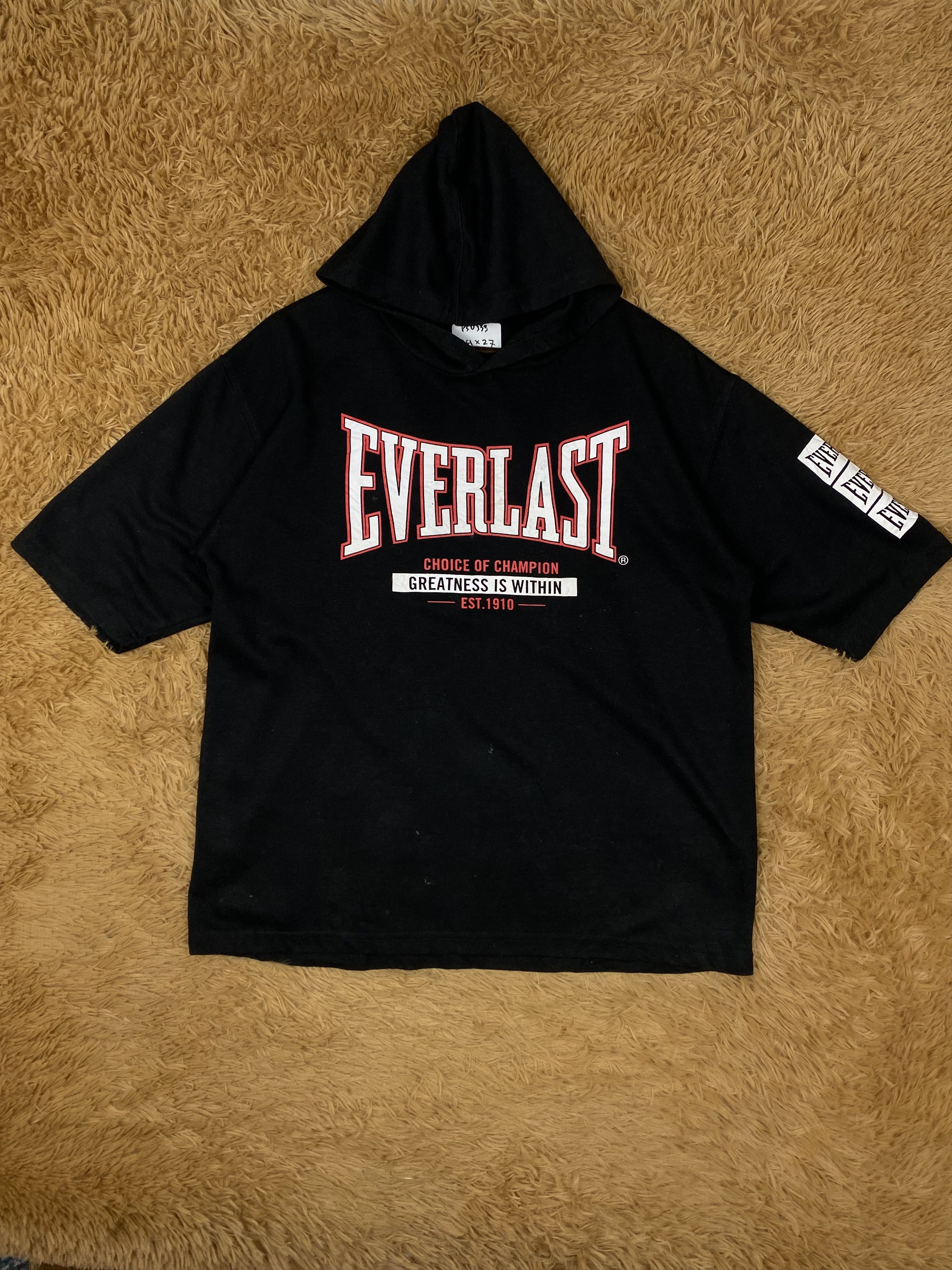 Everlast Vintage Everlast Shorts Sleeve Hoodies PS0333 Size US L / EU 52-54 / 3 - 1 Thumbnail