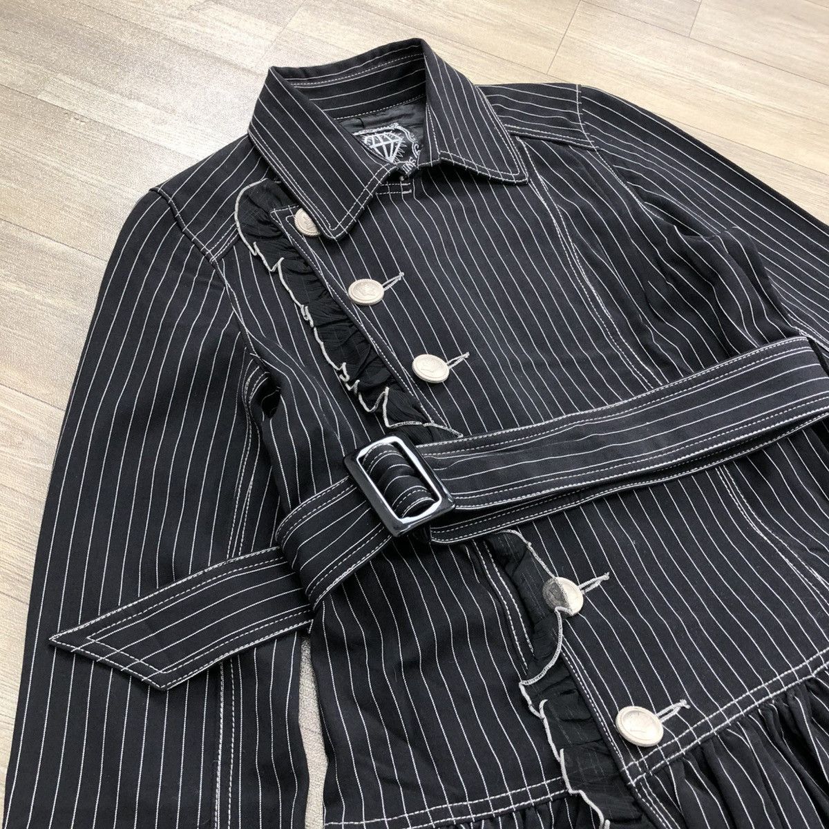 If Six Was Nine Algonquins Stripped Blazers Dress Punk Gothic Grunge Opium Size M / US 6-8 / IT 42-44 - 5 Thumbnail