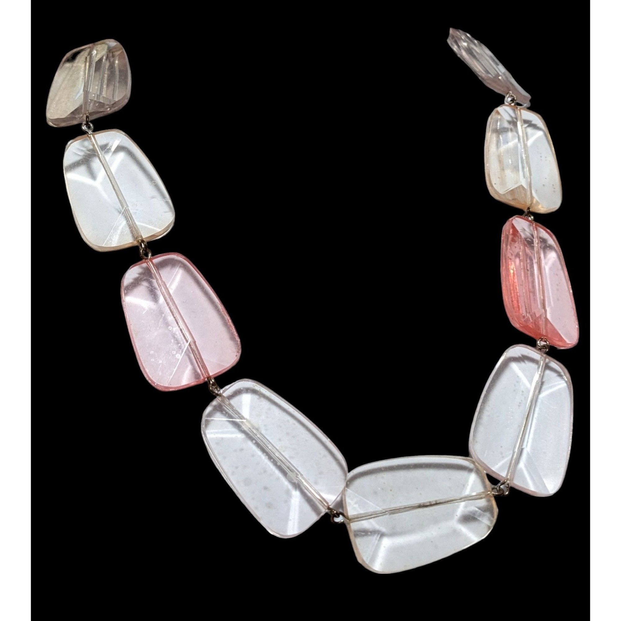 Other Chunky Pink And Clear Gemmed Statement Necklace Size ONE SIZE - 3 Thumbnail