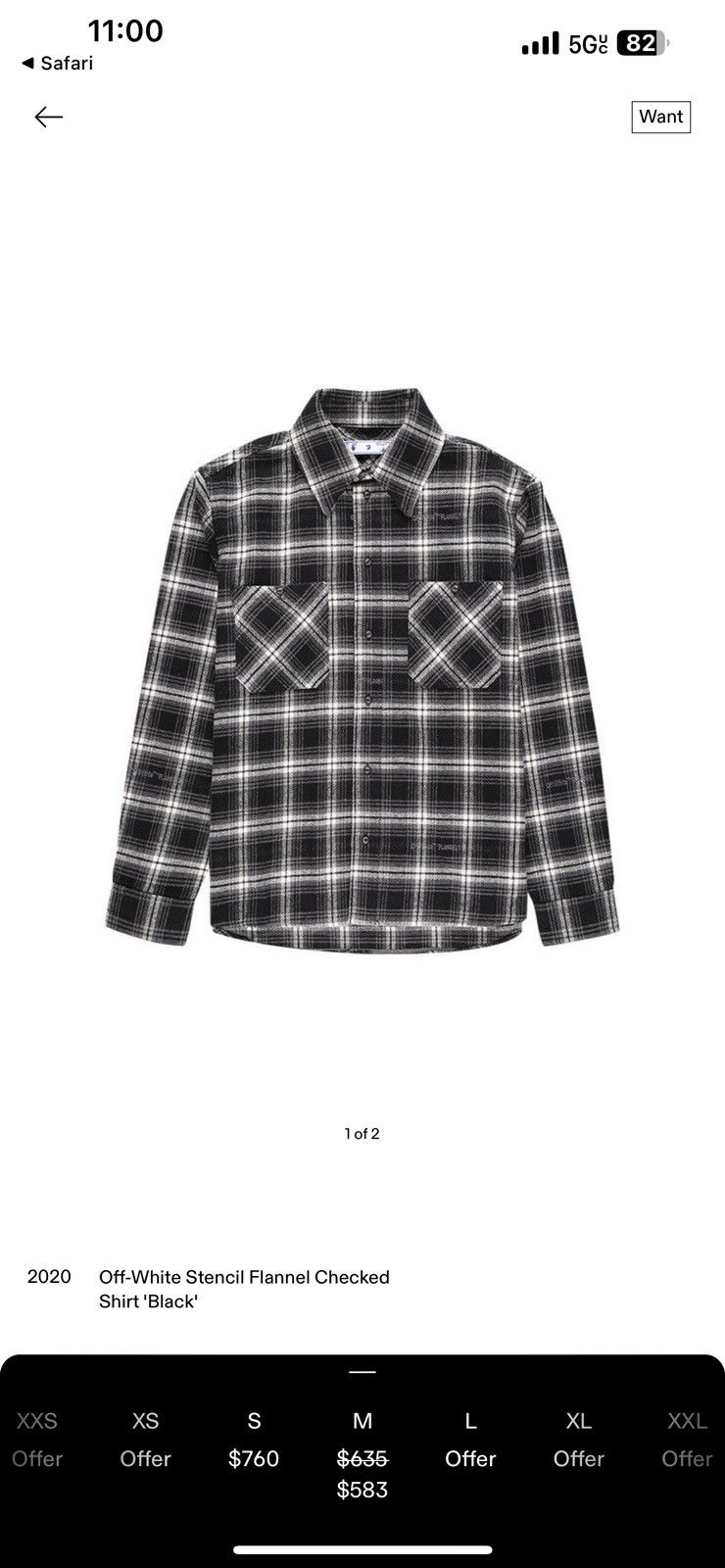 Off-White Off White Stencil Checked Shirt Jacket Size US M / EU 48-50 / 2 - 4 Thumbnail