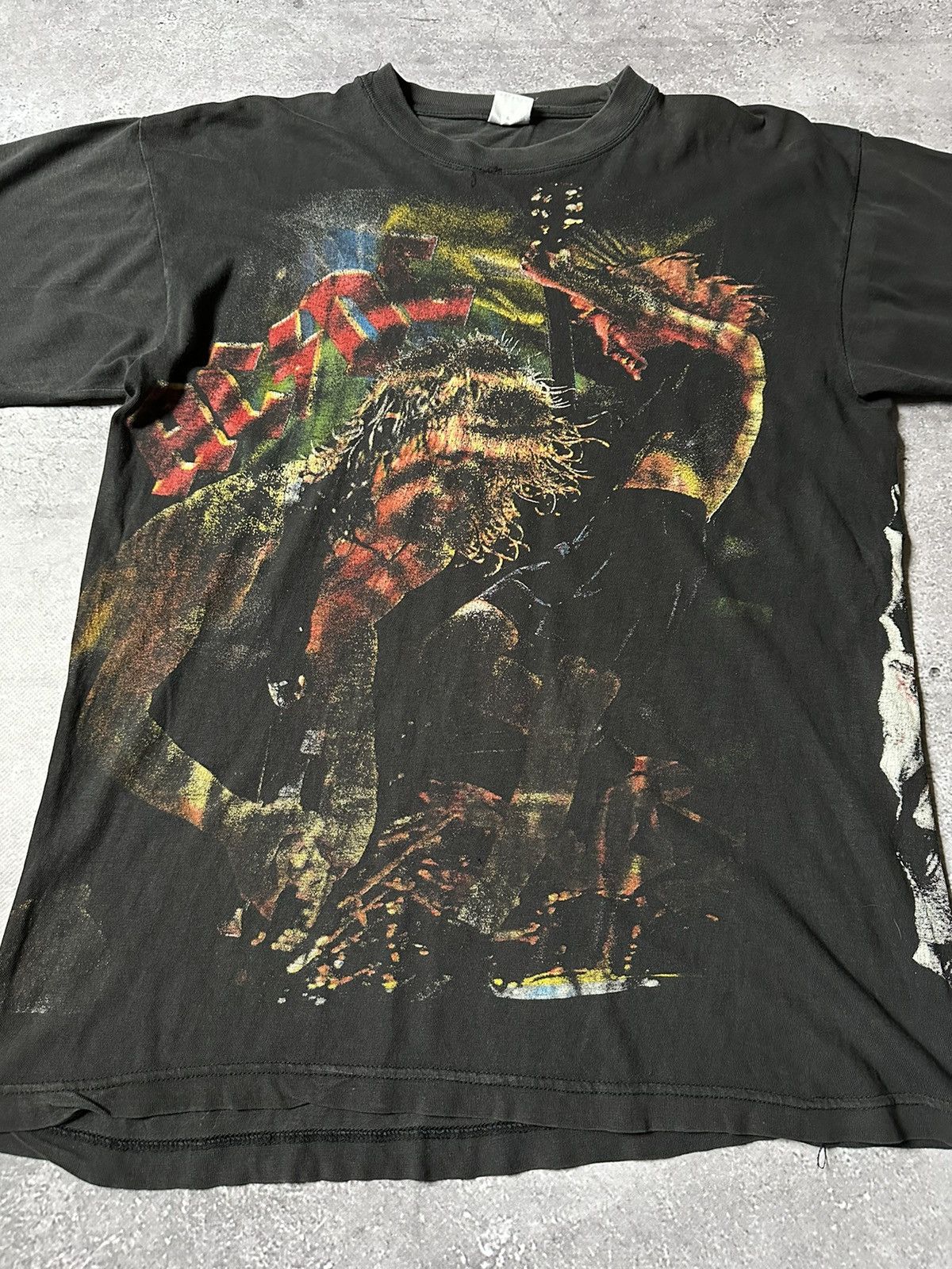 AC/DC × Band Tees × Vintage Vintage 90s AC/DC All Over Print Band T-Shirt Size US XL / EU 56 / 4 - 7 Thumbnail