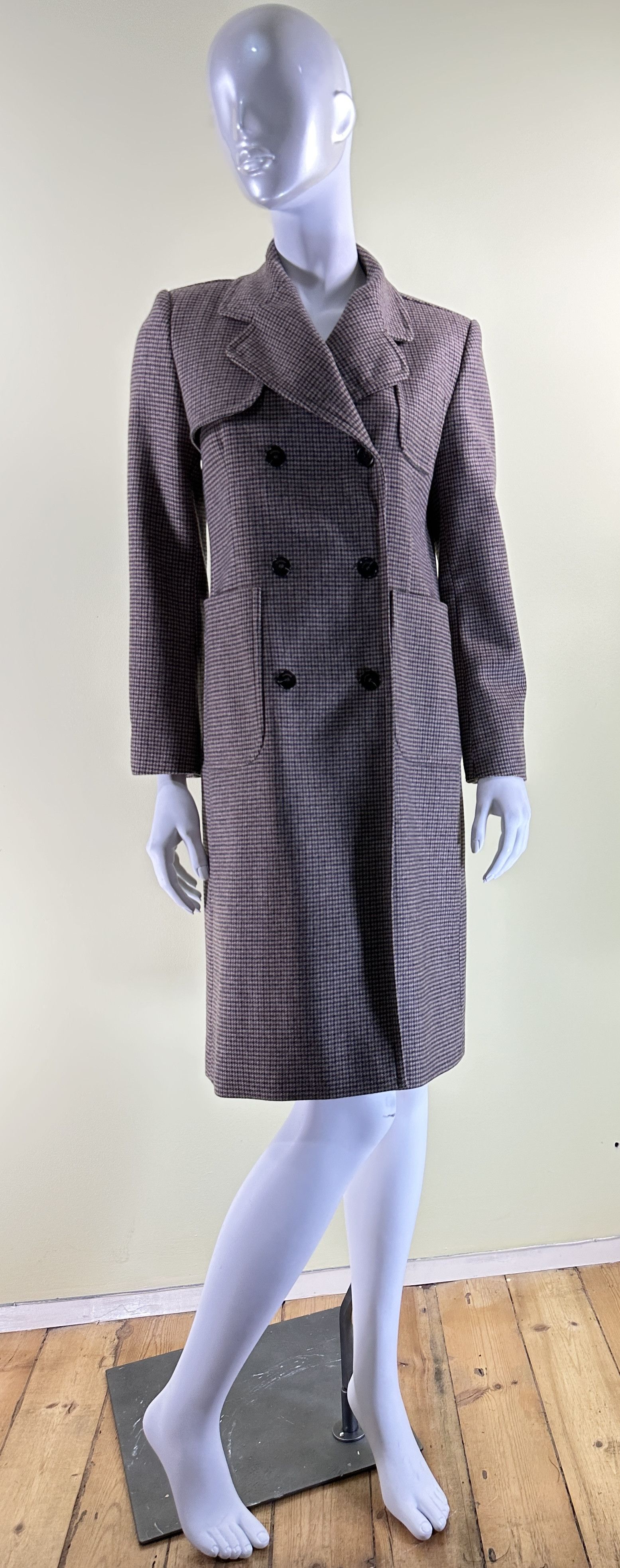Sandro Manteau check wool blend coat Size S / US 4 / IT 40 - 1 Thumbnail
