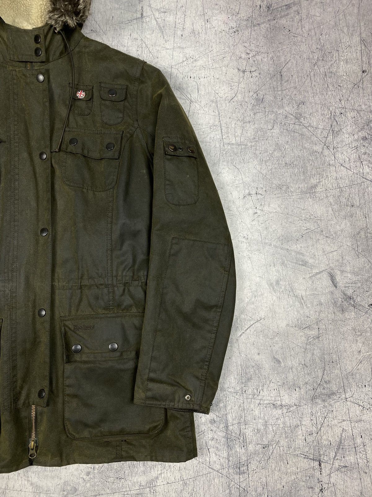 Barbour Barbour Brighton Union Jack Waxed Parka Fur Hood Size M / US 6-8 / IT 42-44 - 6 Thumbnail