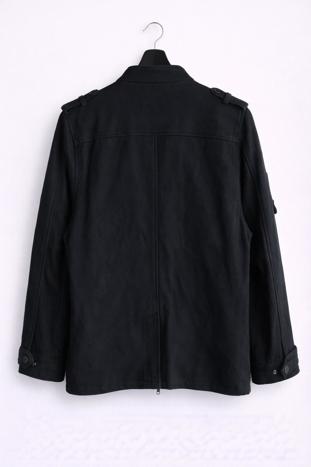 Japanese Brand Vintage Military-Style Black Wool Jacket with Camo Lining Size US M / EU 48-50 / 2 - 2 Thumbnail
