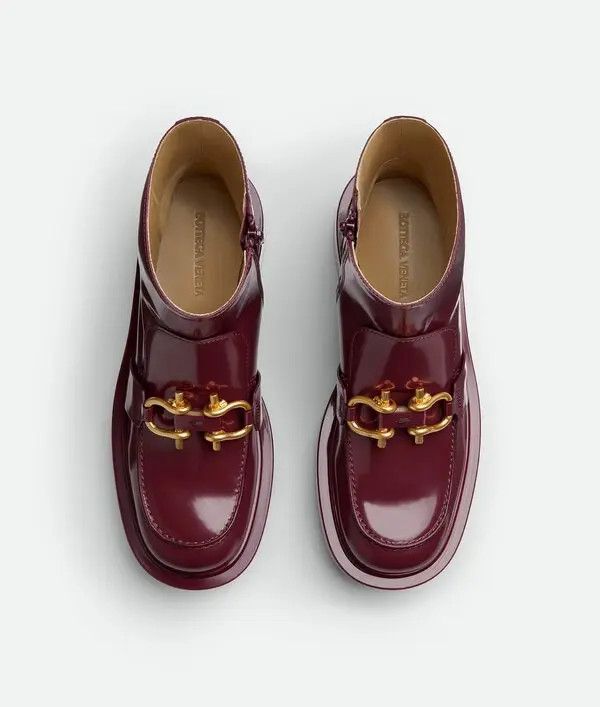 Bottega Veneta o1y0725 Leather Ankle Boots in Burgundy Size US 6 / IT 36 - 4 Thumbnail