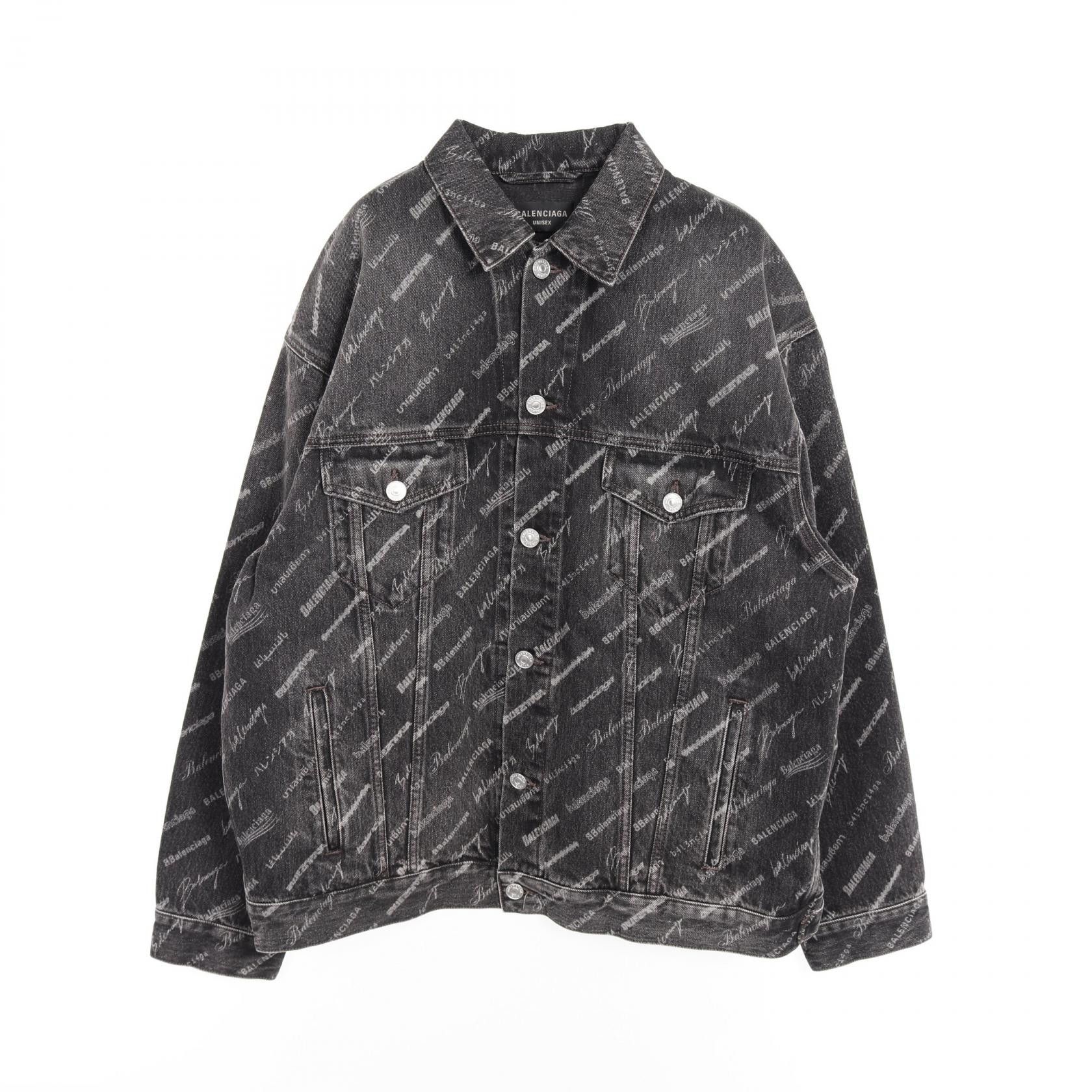 Balenciaga Balenciaga Balenciaga Allover Logo Cotton Outerwear Cotton Outerwear 724738 Size ONE SIZE - 1 Thumbnail