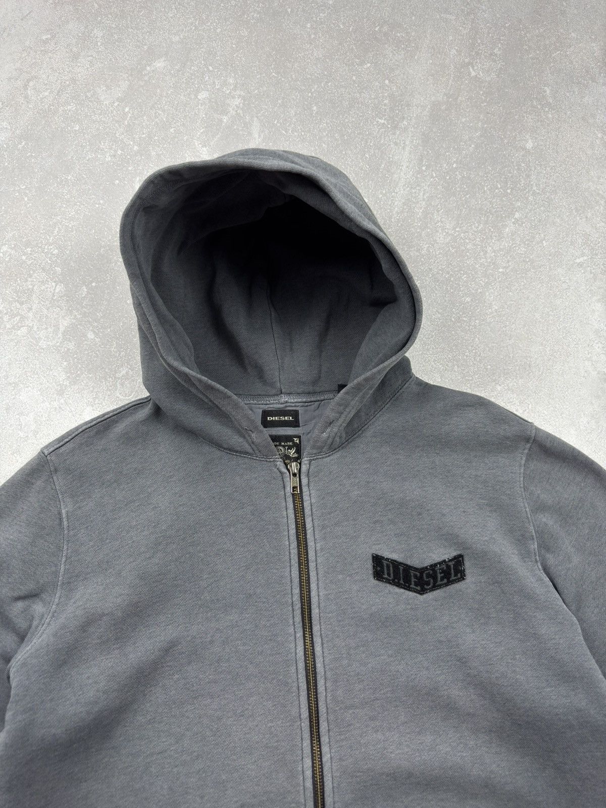 Diesel Vintage Diesel Washed Grey Zip Hoodie Logo size L Size US L / EU 52-54 / 3 - 7 Thumbnail