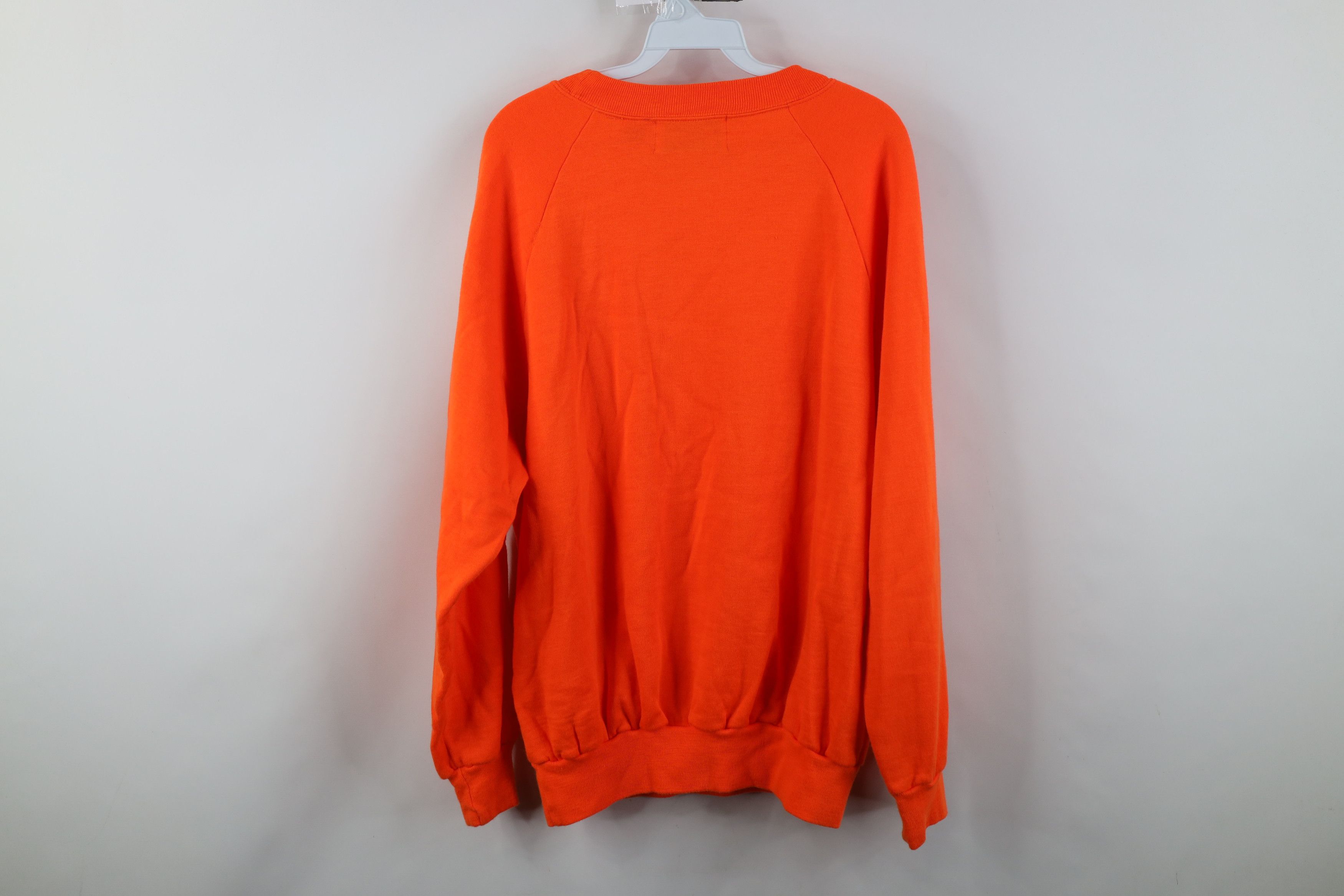 Vintage Vintage 80s 90s Streetwear Blank Sweatshirt Blaze Orange Size US L / EU 52-54 / 3 - 9 Thumbnail