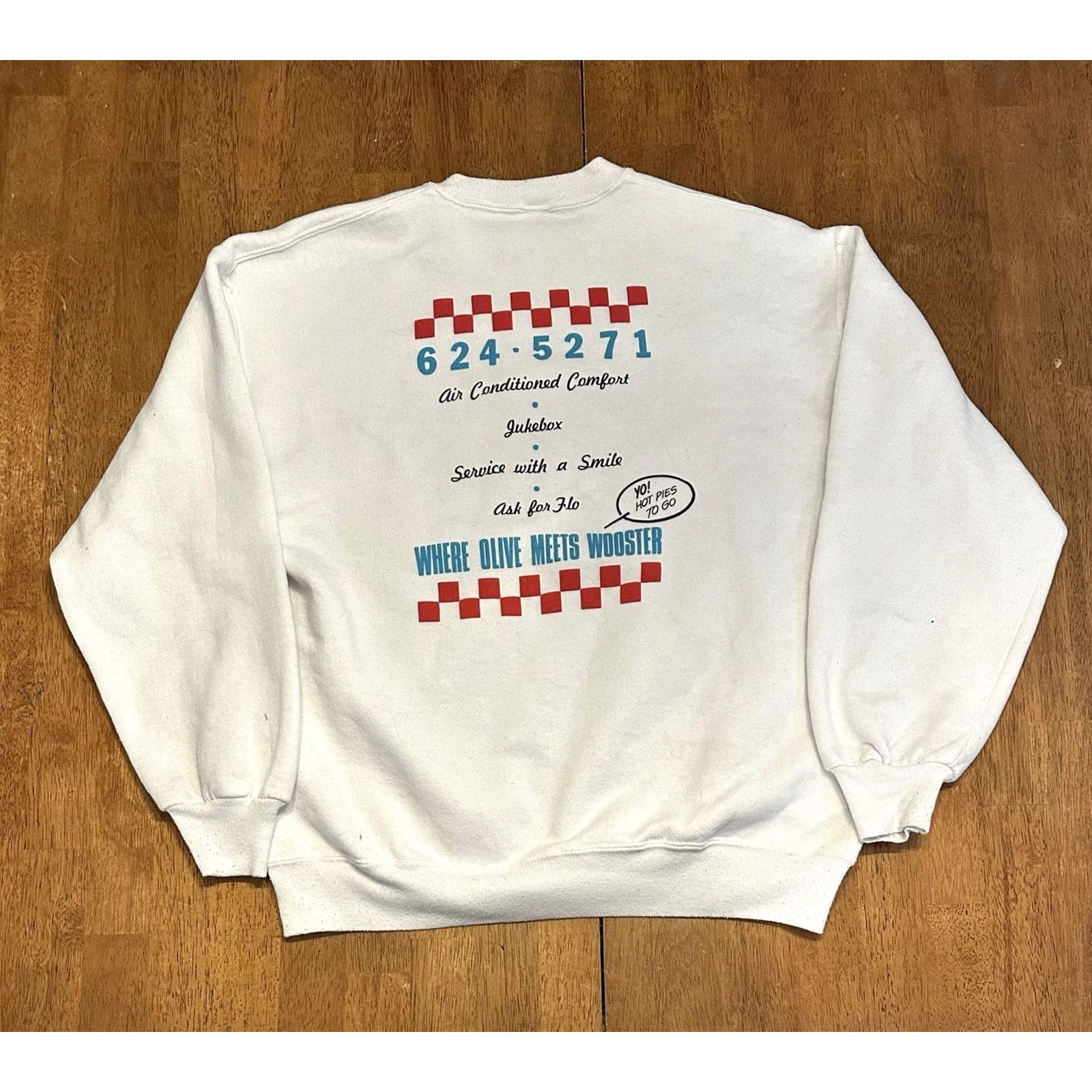 Jerzees VINTAGE Sally’s Apizza Sweatshirt 1988 Original CT 50th Anniversary Fits M White Size US M / EU 48-50 / 2 - 3 Thumbnail