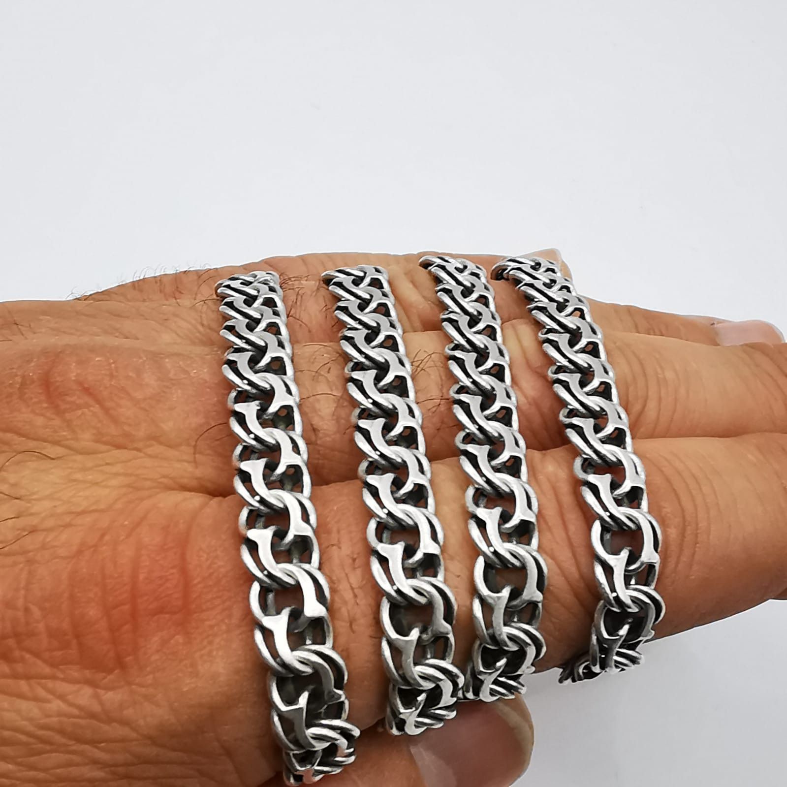 Sterling Silver Vintage Massive Chain 925 Sterling Silver,Signature 46,07g Size ONE SIZE - 6 Thumbnail