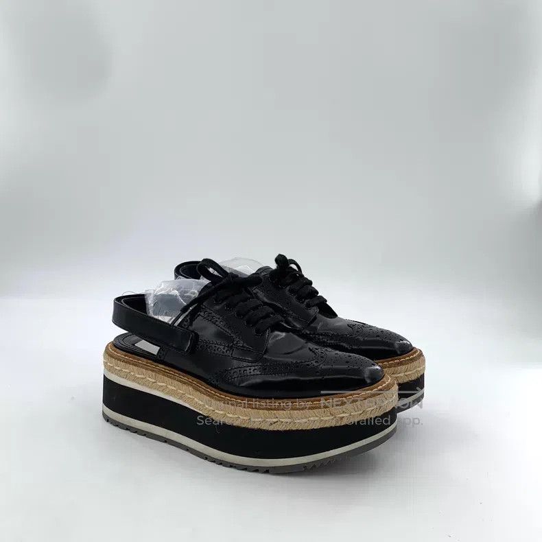 Prada Prada Black muffin lace-up half-slop casual shoes Size US 6.5 / IT 36.5 - 2 Thumbnail