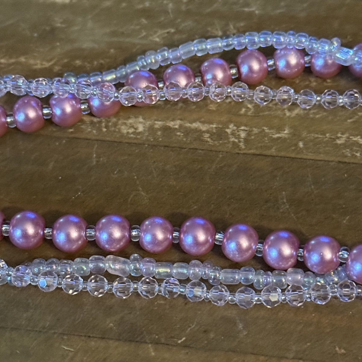 Other Multi strand pink glass bead heart pendant necklace Size ONE SIZE - 4 Thumbnail