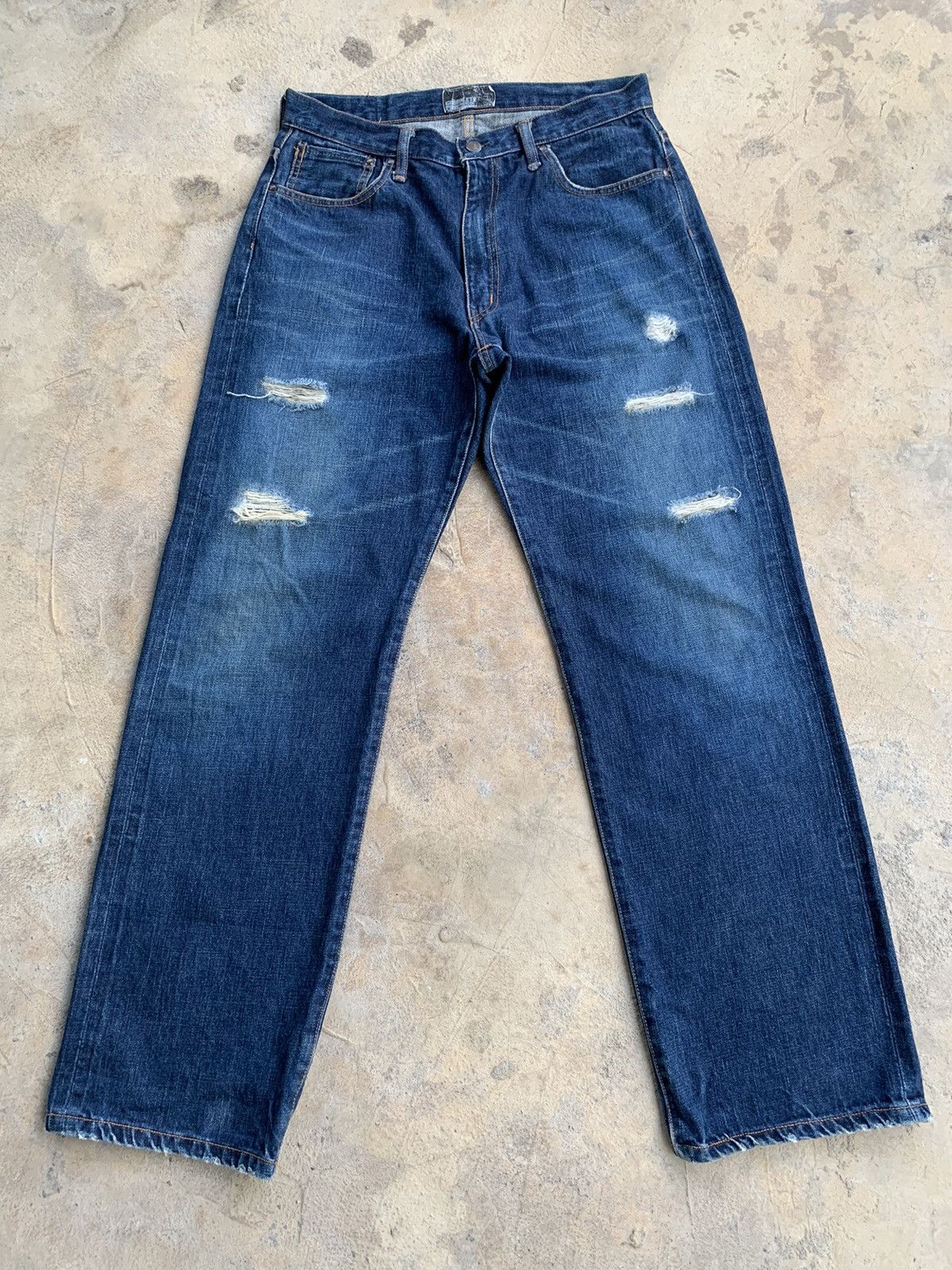 Complete Finesse Baggy Selvedge Distressed Denim