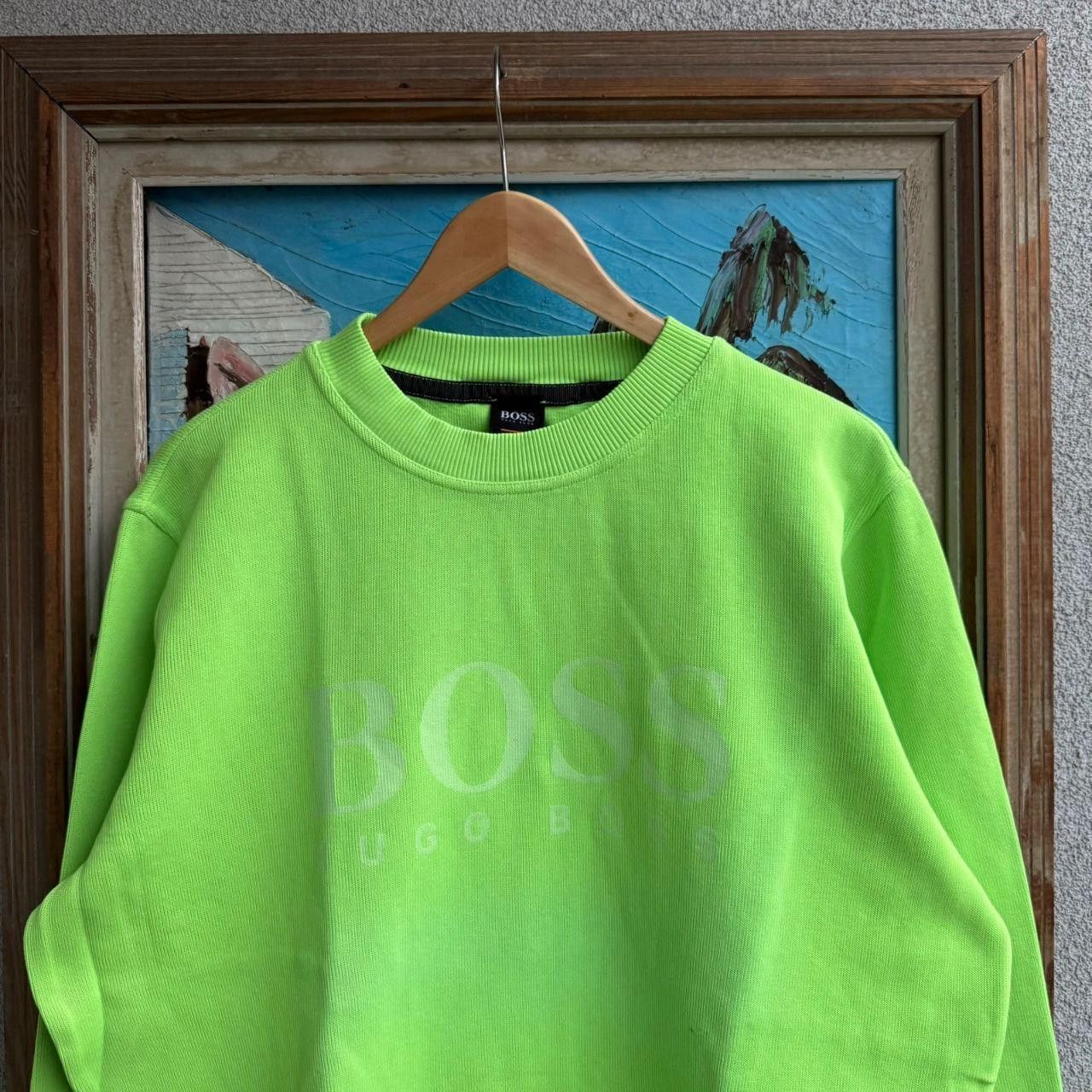 Hugo Boss Hugo Boss Crewneck Sweatshirt Neon Yellow Logo Size US M / EU 48-50 / 2 - 2 Thumbnail