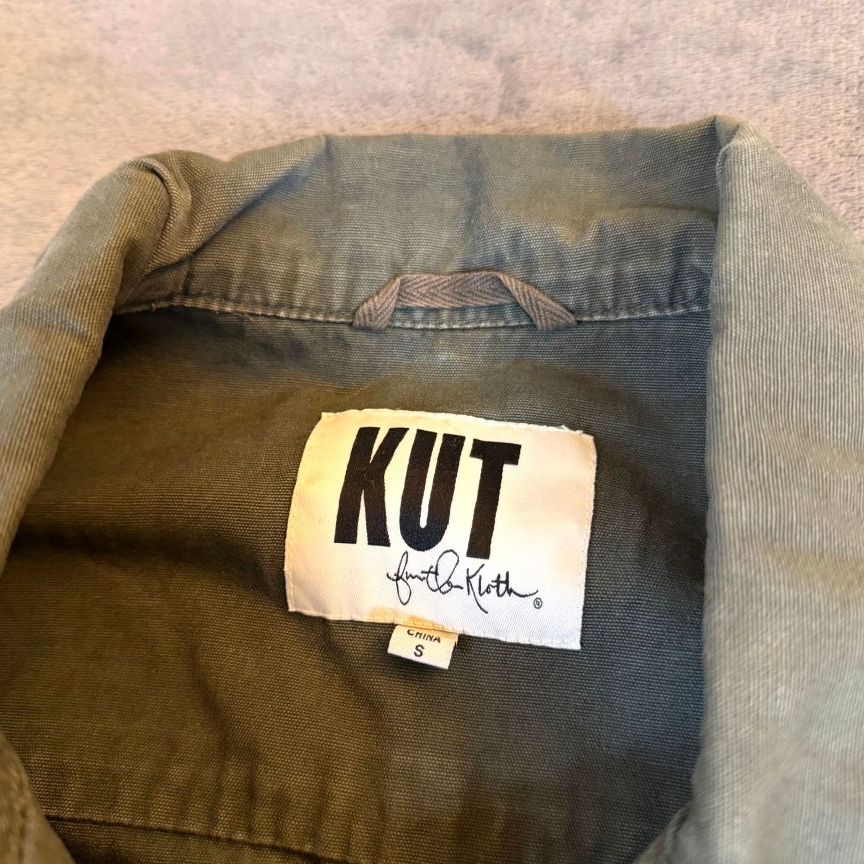 Vintage KUT from the Kloth Olive Green Utility Jacket Women's S Military Jacket Pockets Zip Button Front Size S / US 4 / IT 40 - 3 Thumbnail