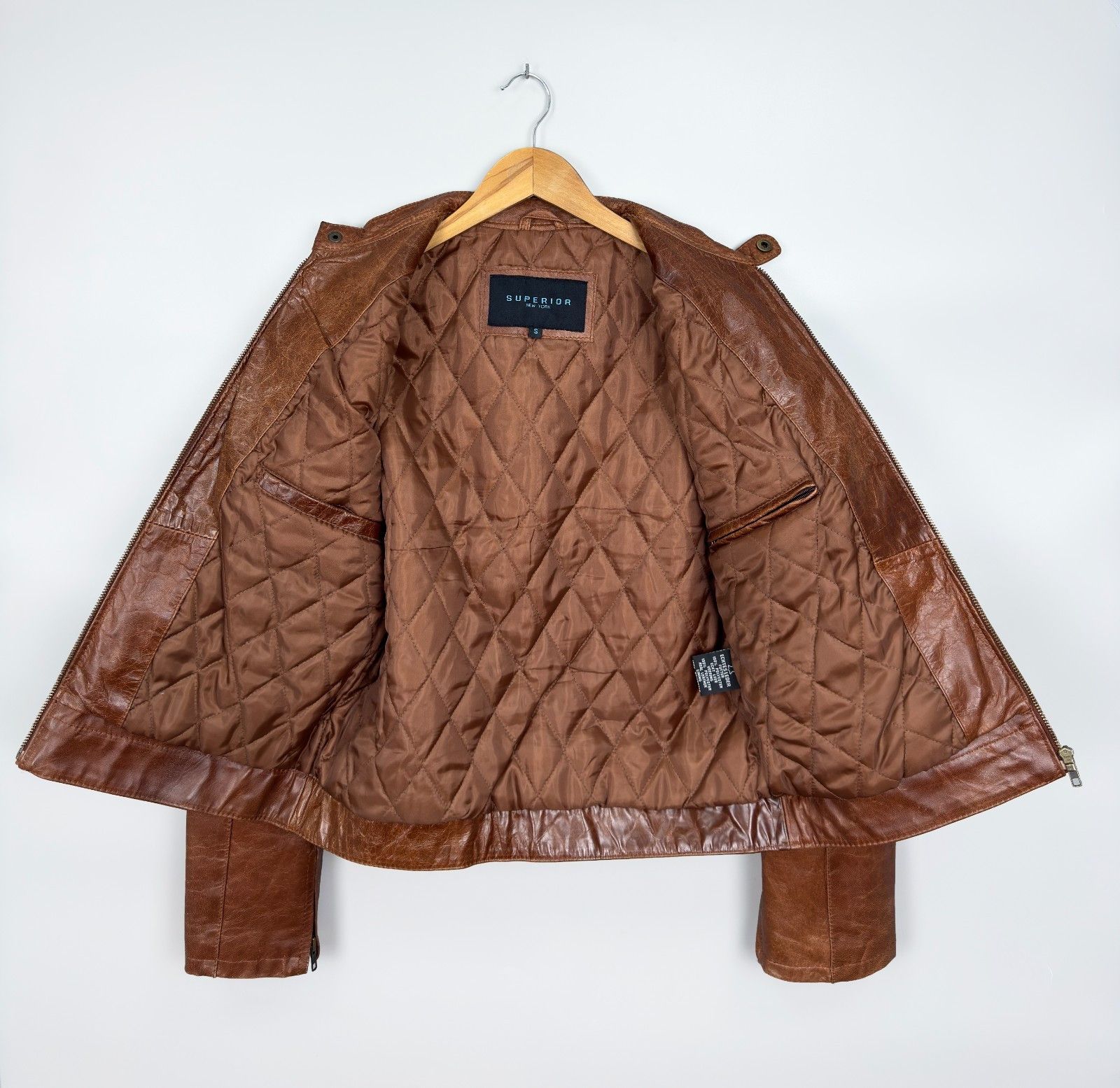 Genuine Leather Superior New York Brown Leather Jacket Size US S / EU 44-46 / 1 - 9 Thumbnail