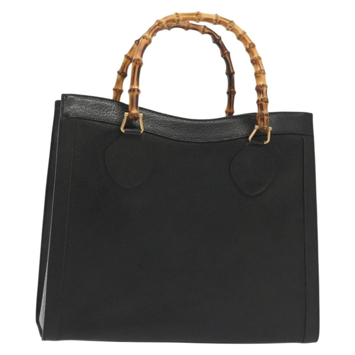 Gucci GUCCI Bamboo Hand Bag Leather Black Gold 002 1186 002 1186 Size ONE SIZE - 1 Thumbnail