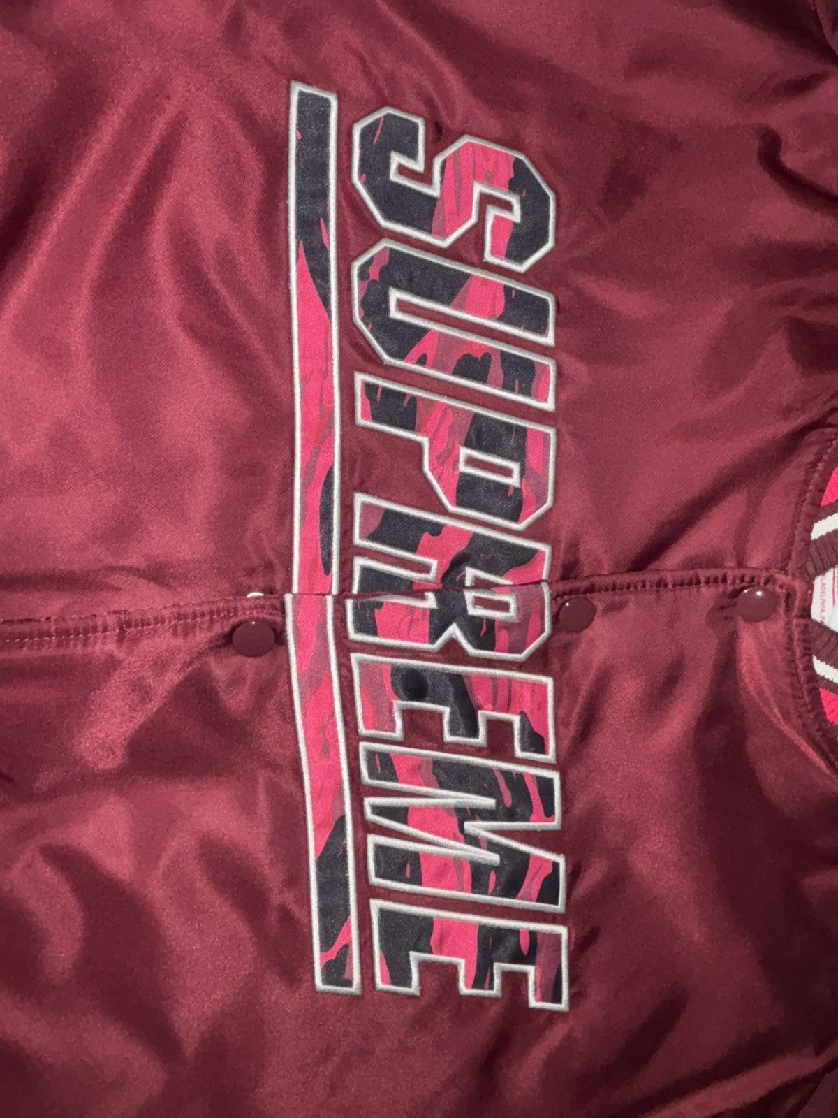 Mitchell & Ness × Supreme Supreme camo logo varsity jacket Size US M / EU 48-50 / 2 - 3 Thumbnail