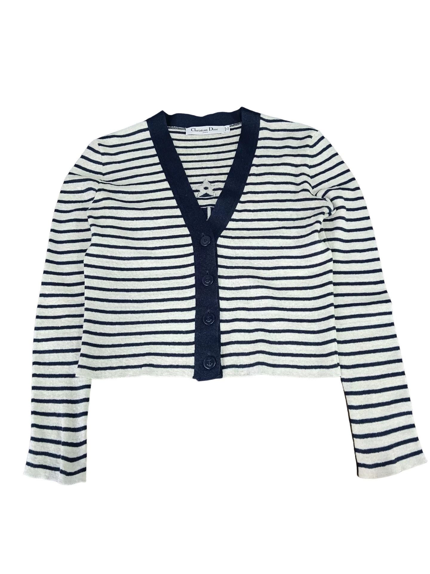 Dior Dior Striped Star Logo Knit Cardigan FR 34 Size XS / US 0-2 / IT 36-38 - 1 Thumbnail
