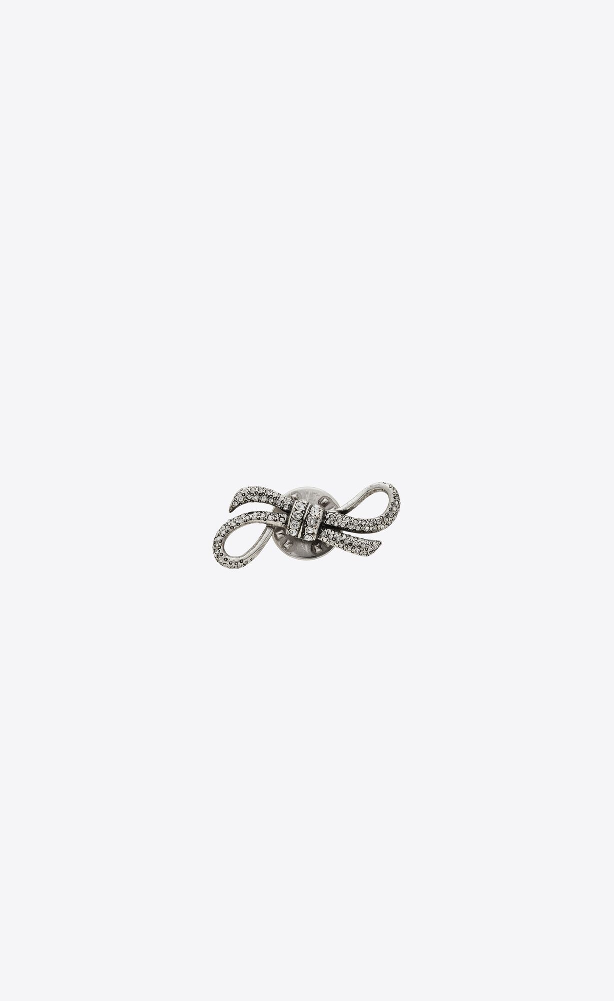 Saint Laurent Paris o1smrcs1224 Size: OS / Rhinestone Knot Pin Metal in Silver Size ONE SIZE - 1 Thumbnail