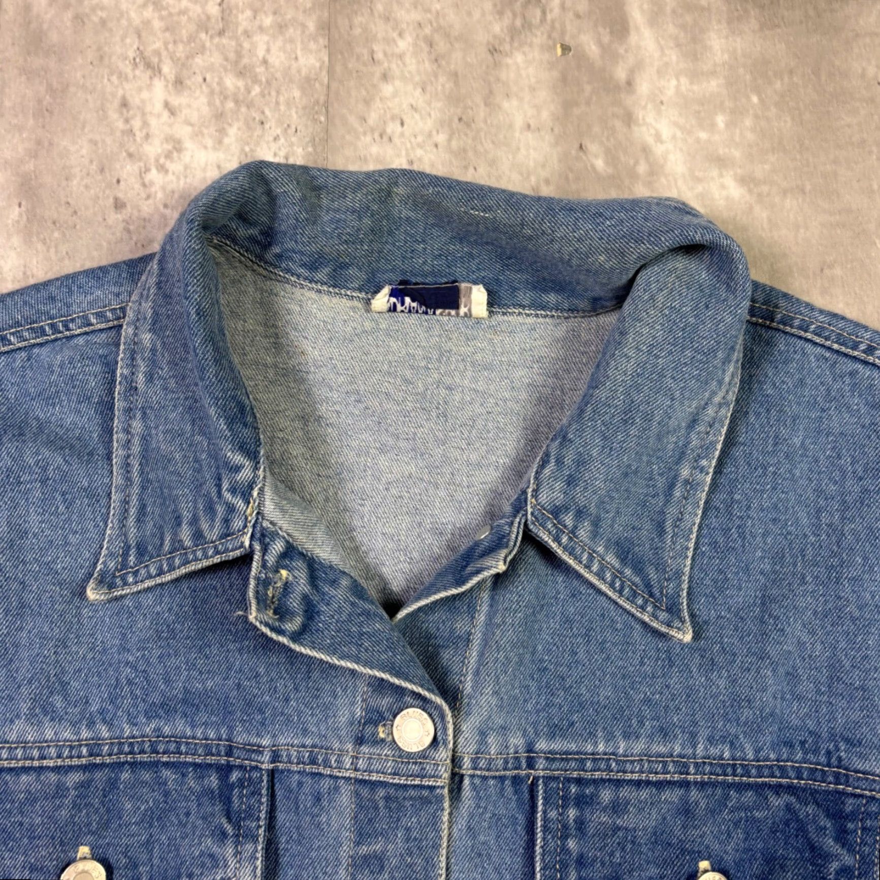 Denime VINTAGE Adriana Sport Denim Jacket XL Mens Blue 90s Trucker Jacket Short Jacket Co... Size US XL / EU 56 / 4 - 6 Thumbnail