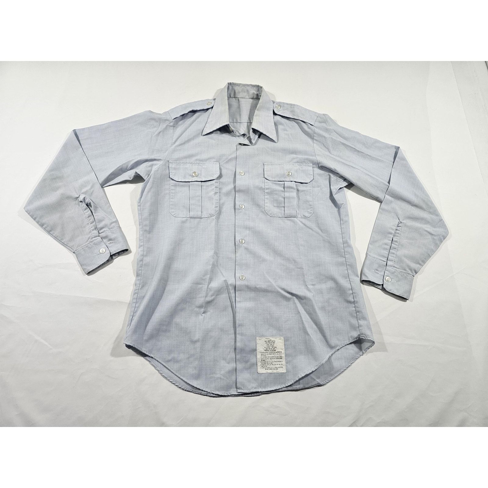 Other 80s Air Force Man's Dura Press Shirt Blue Poly/Cotton Sz M Size US M / EU 48-50 / 2 - 1 Thumbnail
