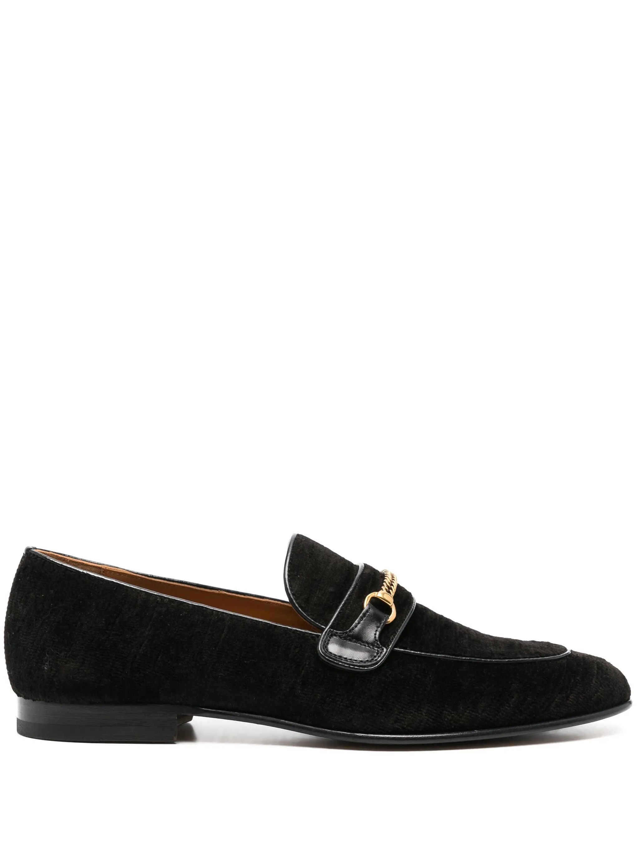 Tom Ford o1w1db10225 J1482 Velvet Liam Chain Loafers in Black Size US 10 / EU 43 - 1 Thumbnail
