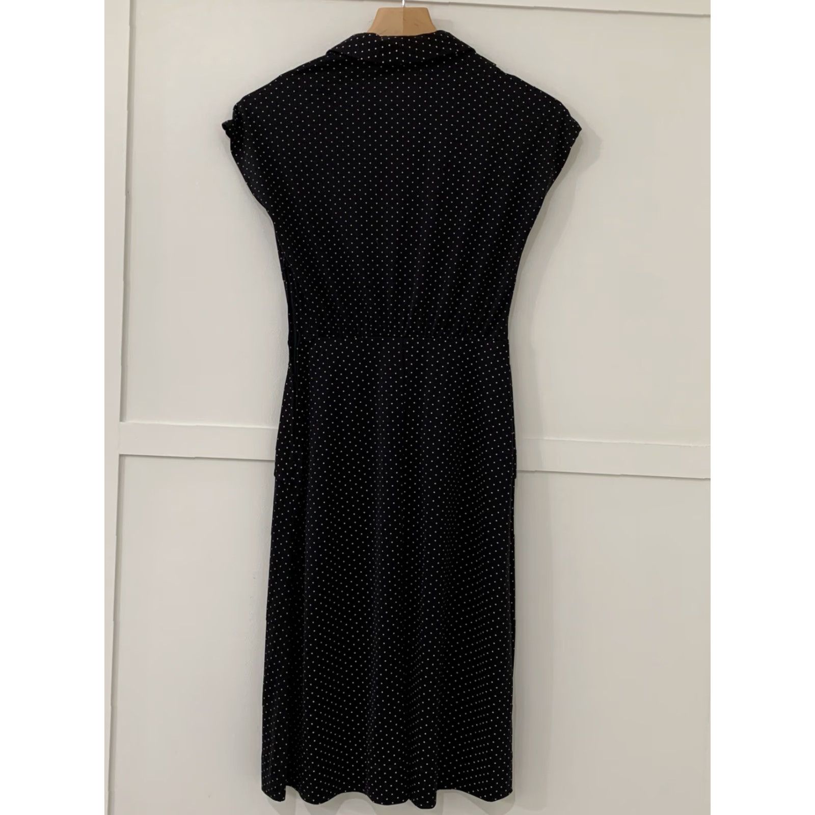Sears VINTAGE Sears Peplum Dress 8P Petites Polka Dot Black White Rockabilly 1960s Womens Size M / US 6-8 / IT 42-44 - 2 Thumbnail