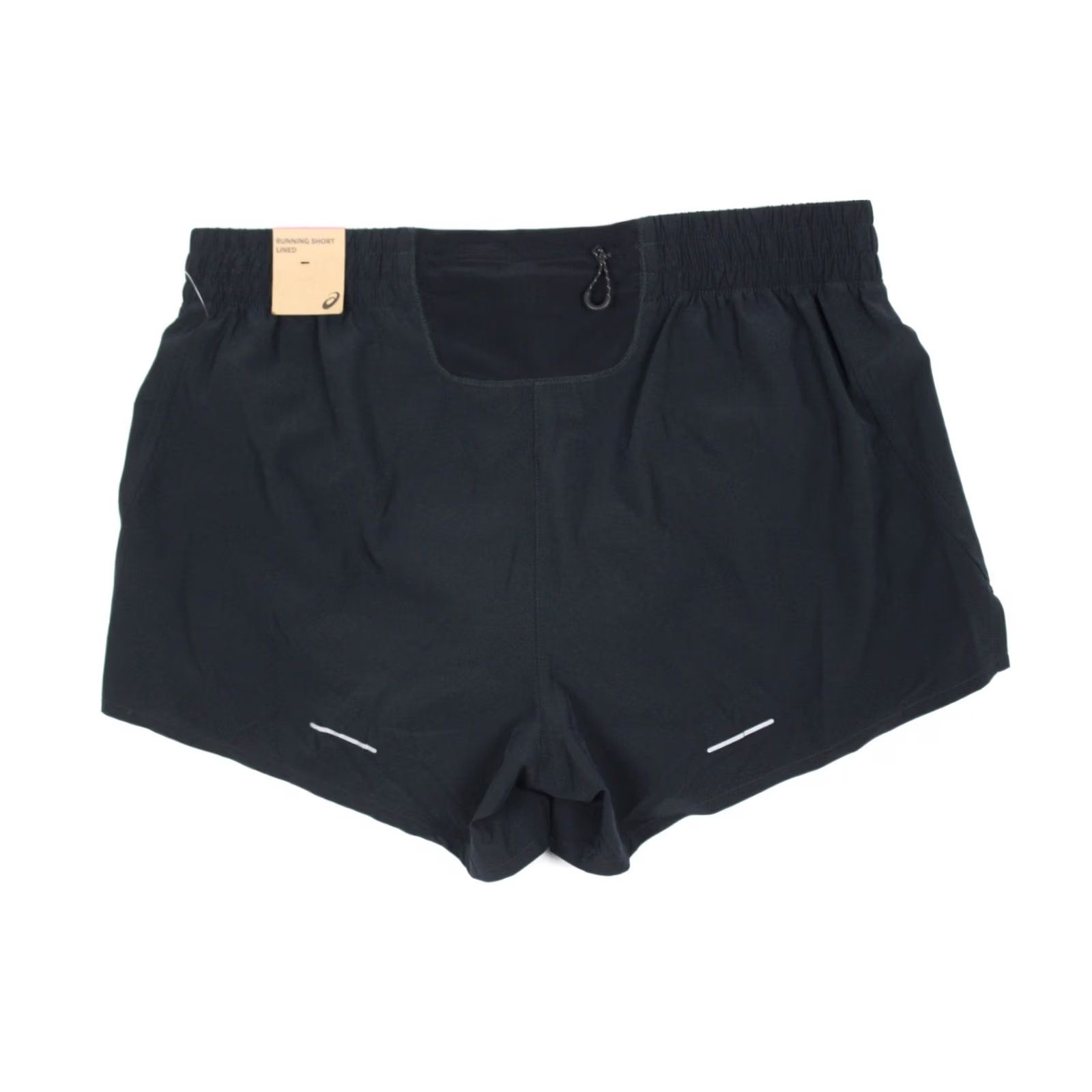 Asics ASICS Women's Run Shorts Lasercut Lined 4" Inseam XL Black Zip Pocket Shirt Size 40" / US 18 - 2 Thumbnail